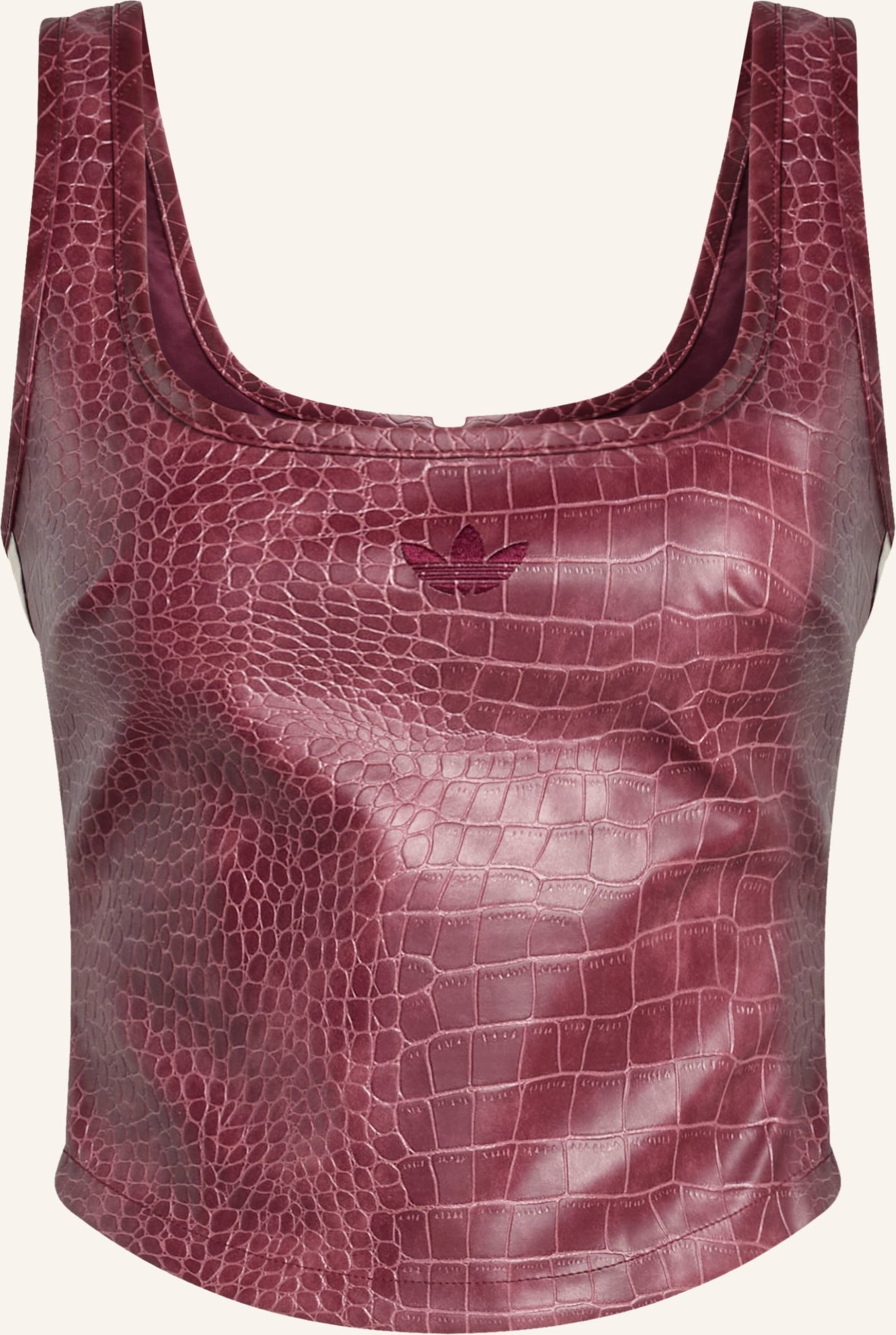 Adidas Originals Top In Lederoptik rot