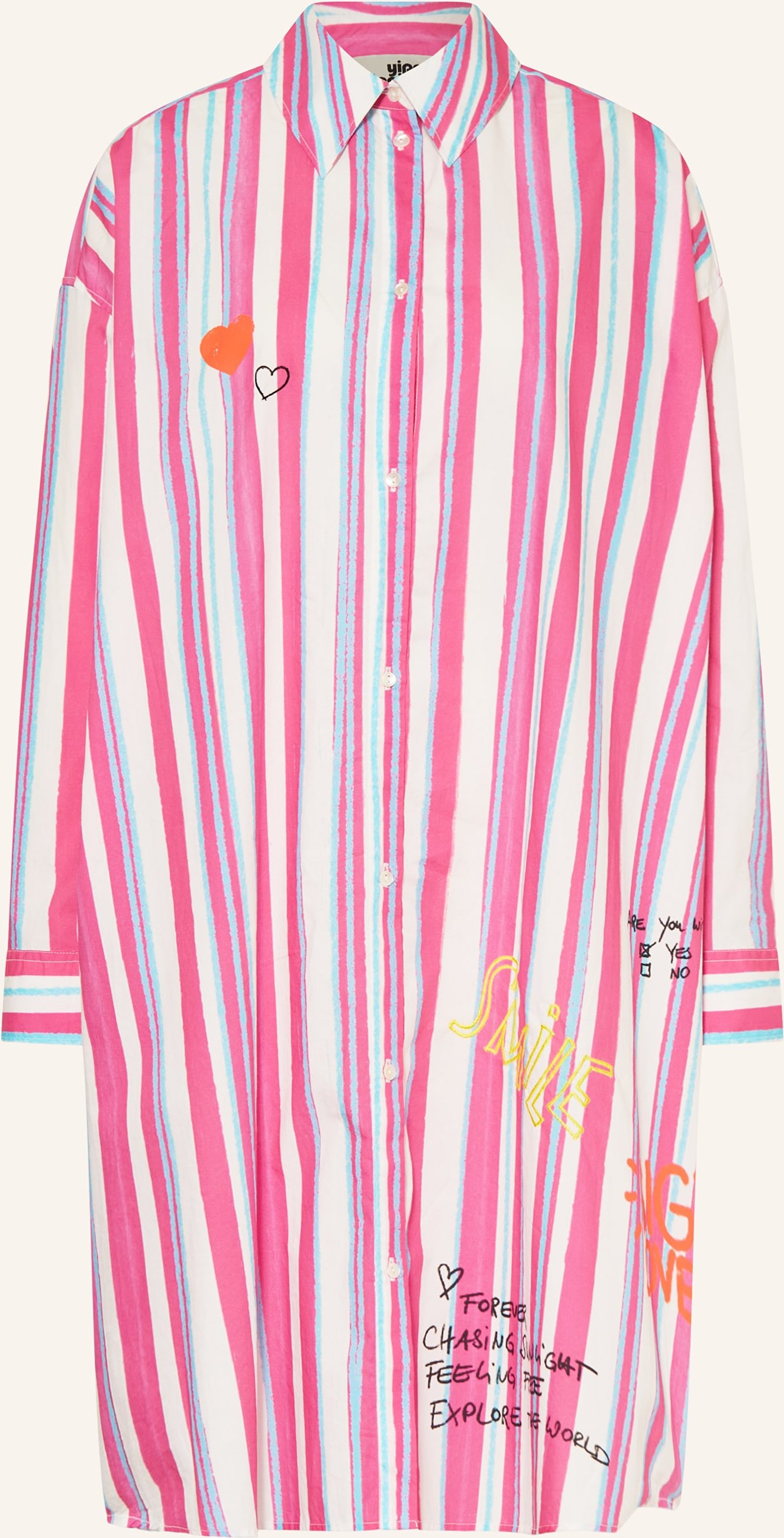 Yippie Hippie Hemdblusenkleid pink