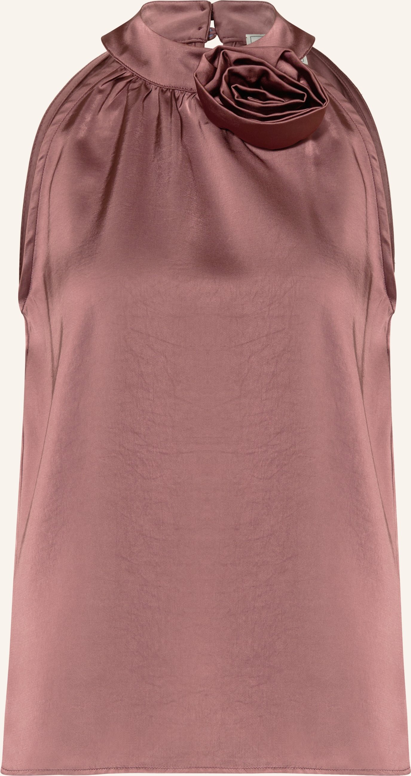 Neo Noir Blusentop Rosette Aus Satin rosa