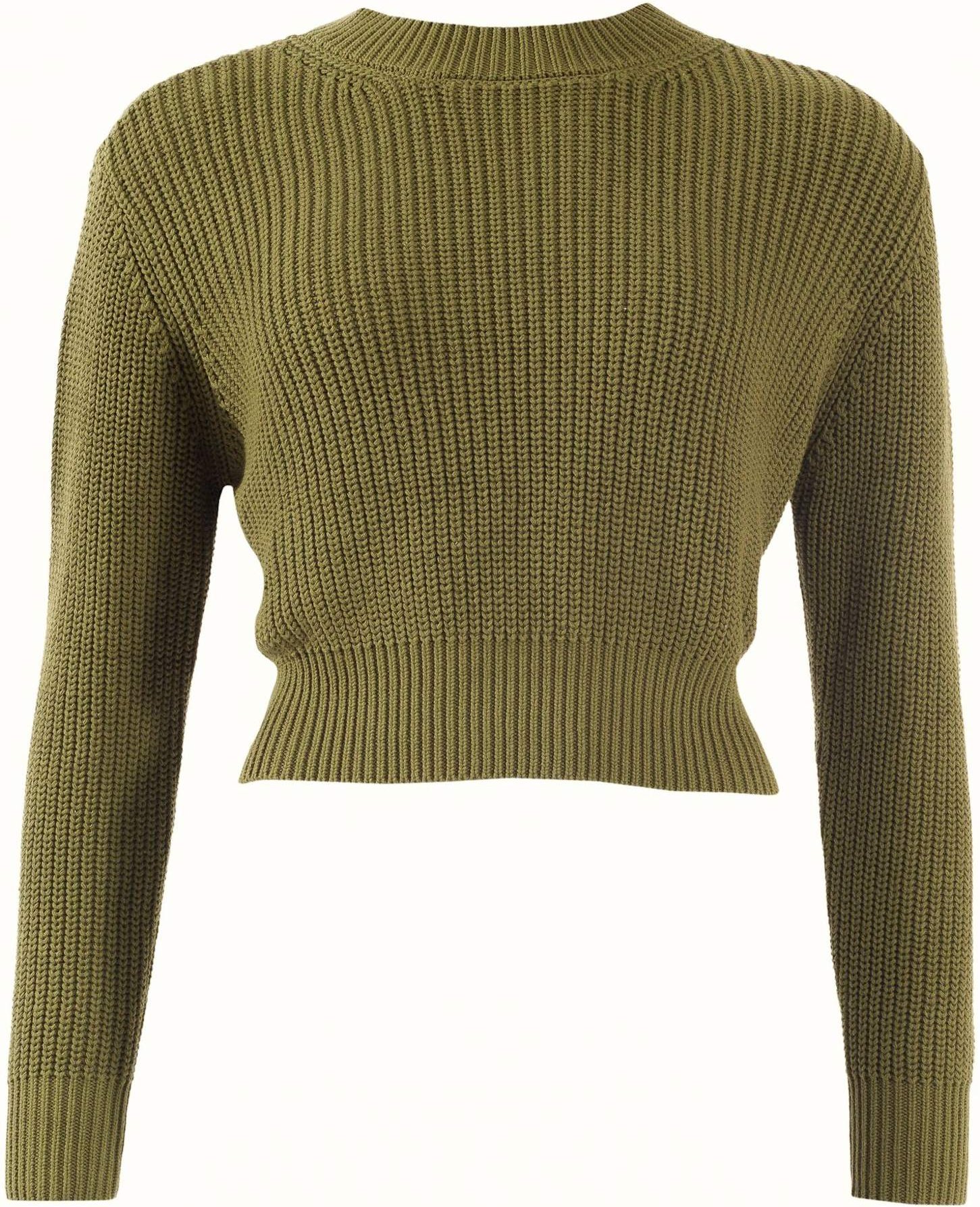 Adlysh Kurzer Strickpullover Aus Baumwolle gruen