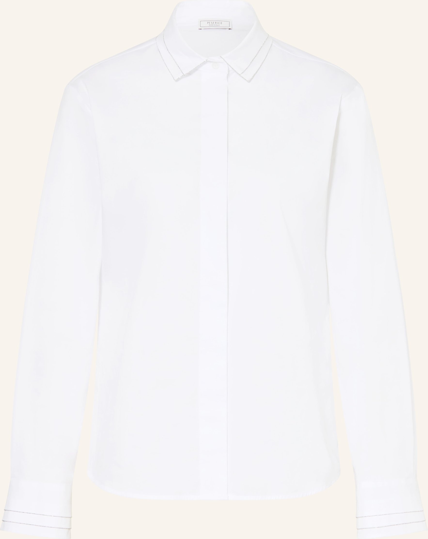 Peserico Hemdbluse Mit Schmucksteinen weiss