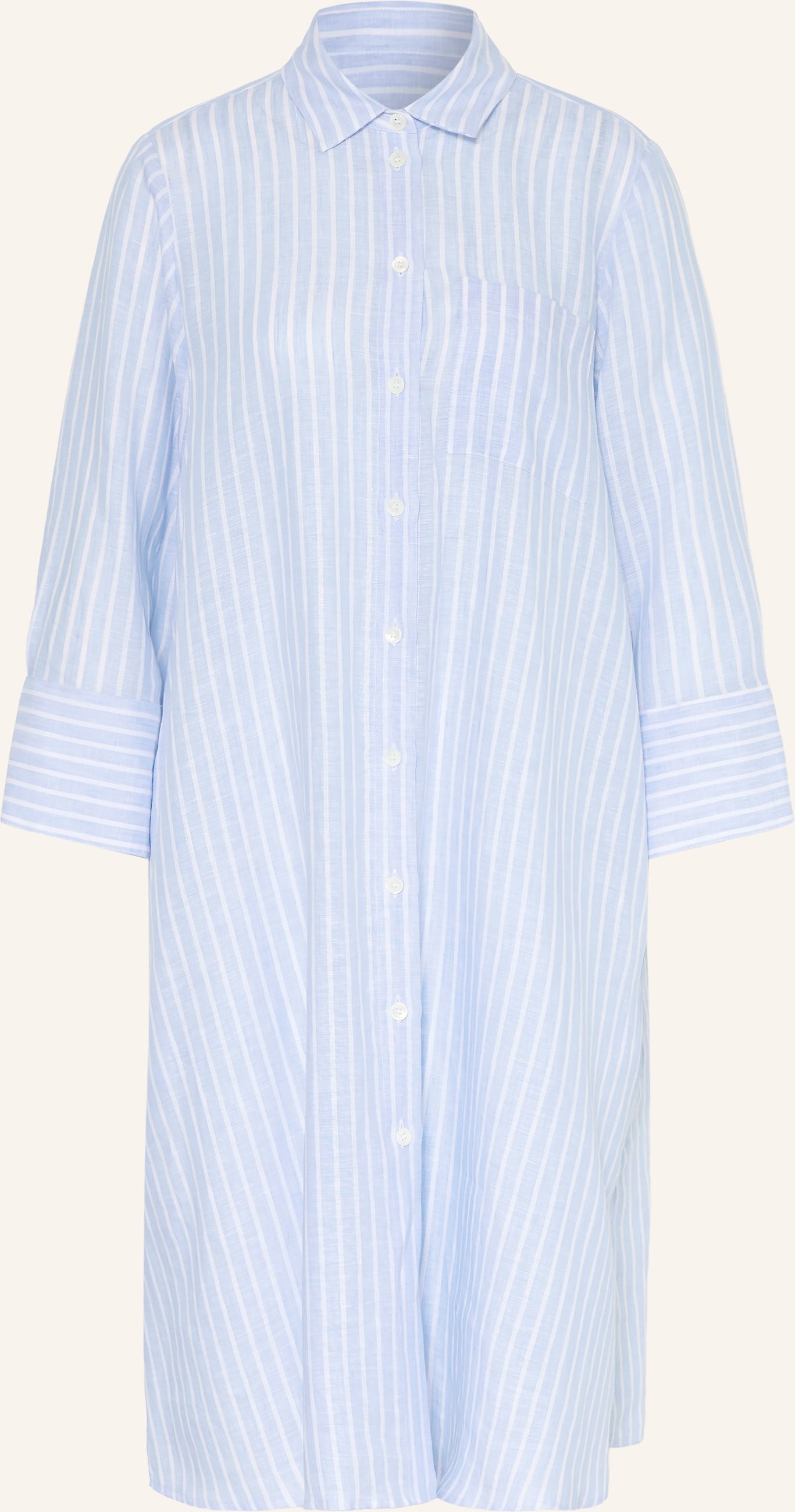 Robert Friedman Hemdblusenkleid Aus Leinen Mit 3/4-Arm blau