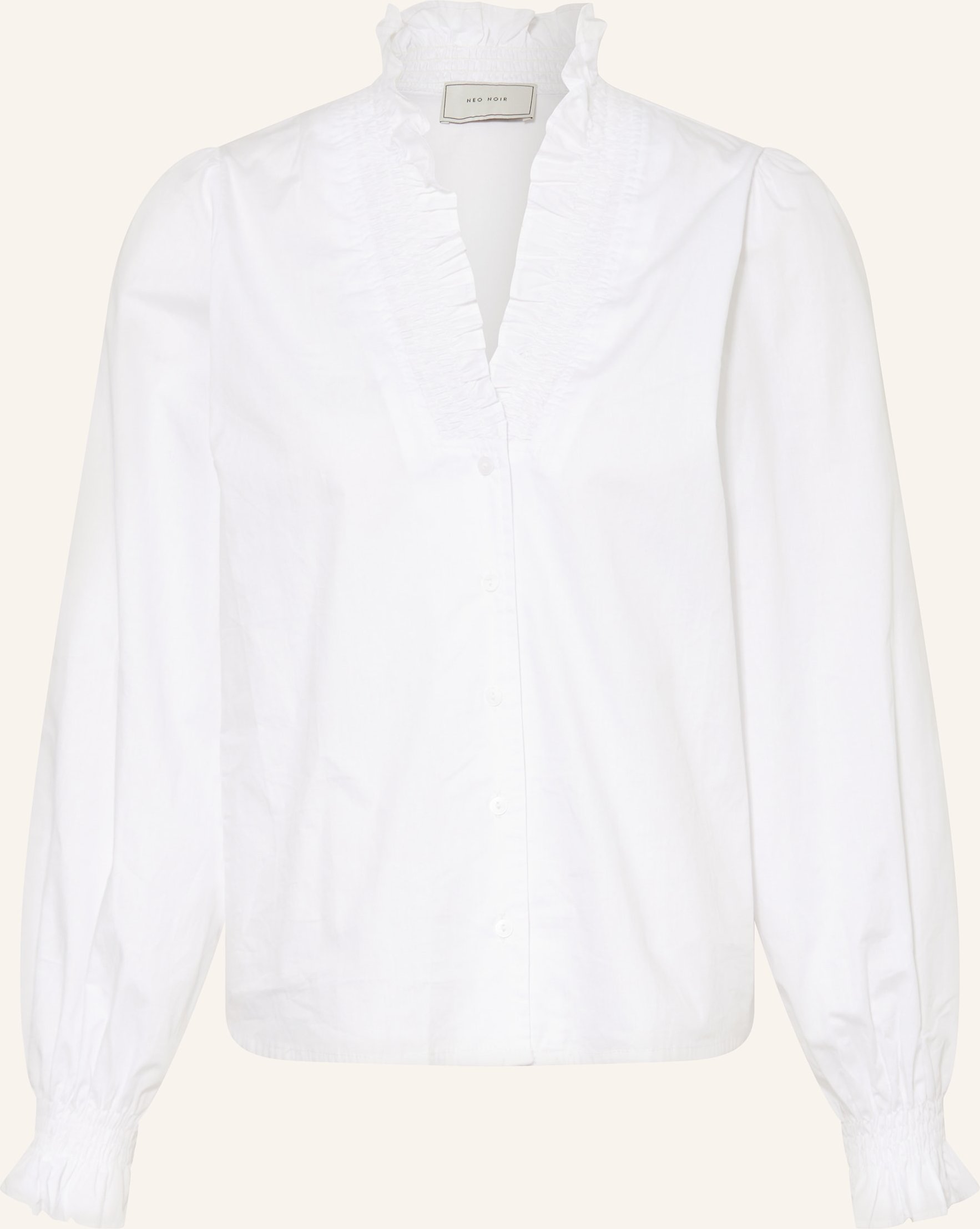 Neo Noir Bluse Brille weiss