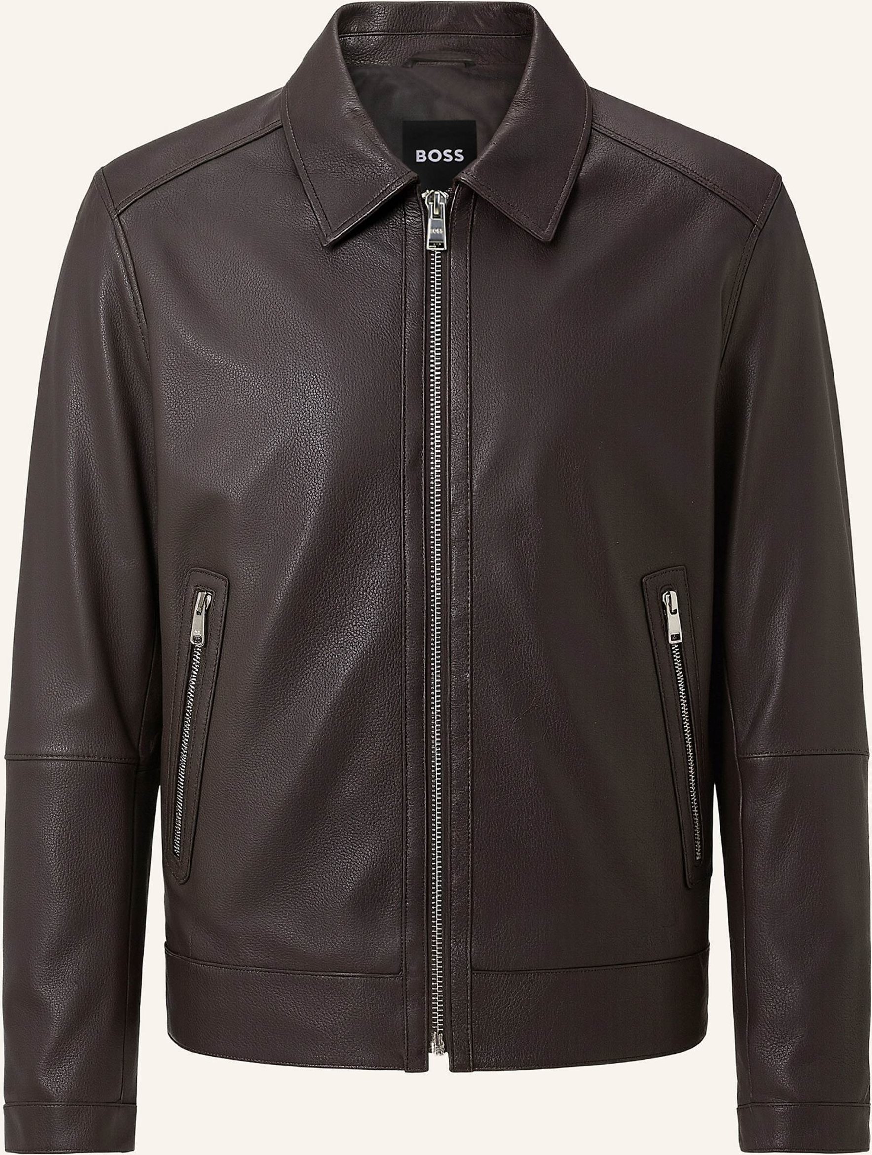 Boss Lederjacke mapson4 braun
