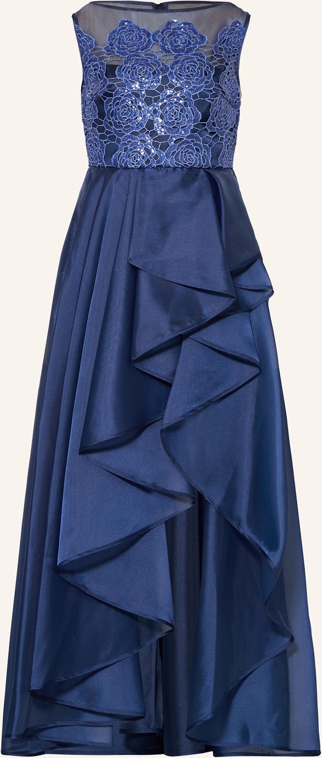 Thumbnail - Talbot Runhof Abendkleid Mit Spitze Und Pailletten blau