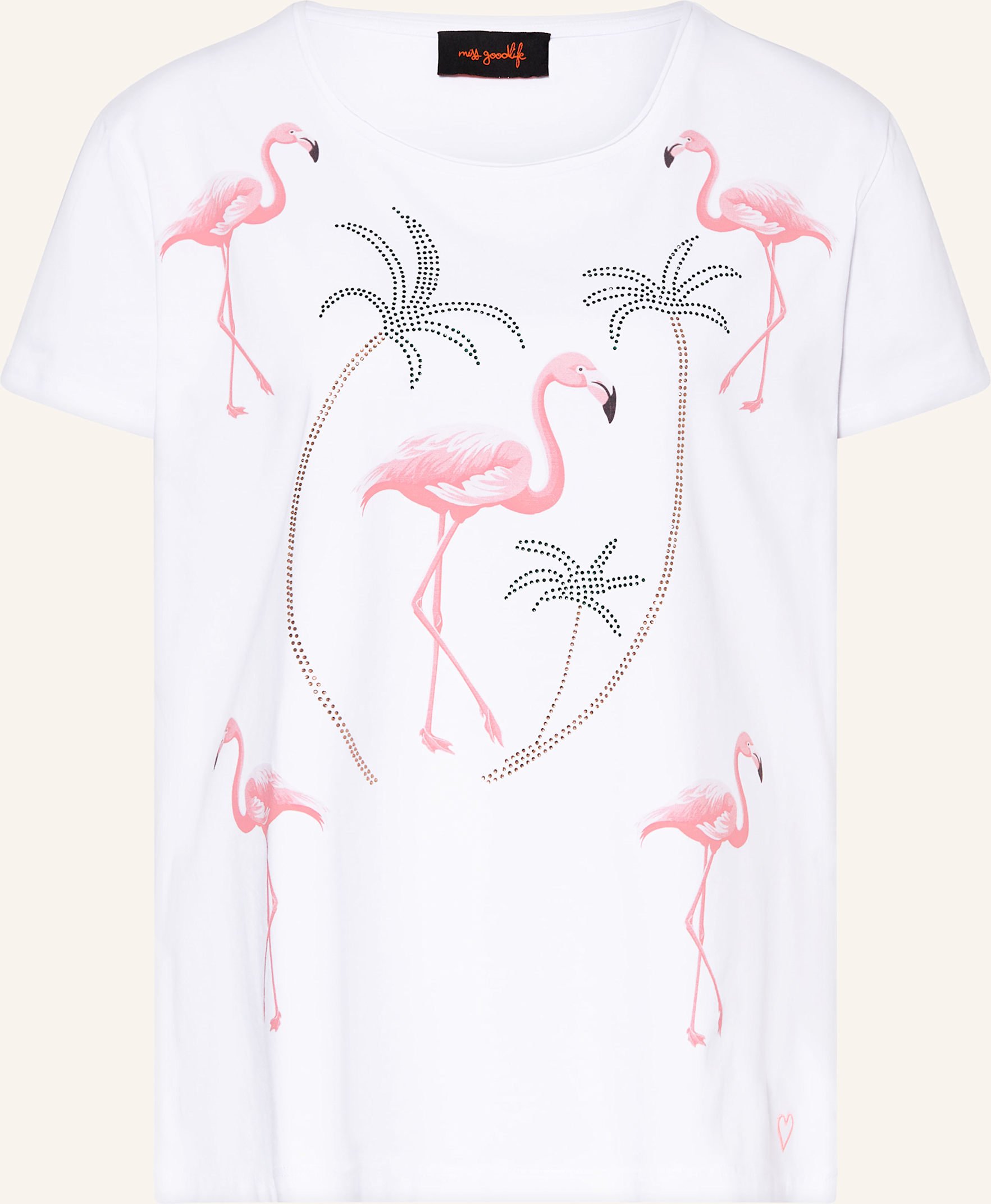 Miss Goodlife T-Shirt Mit Schmucksteinen weiss