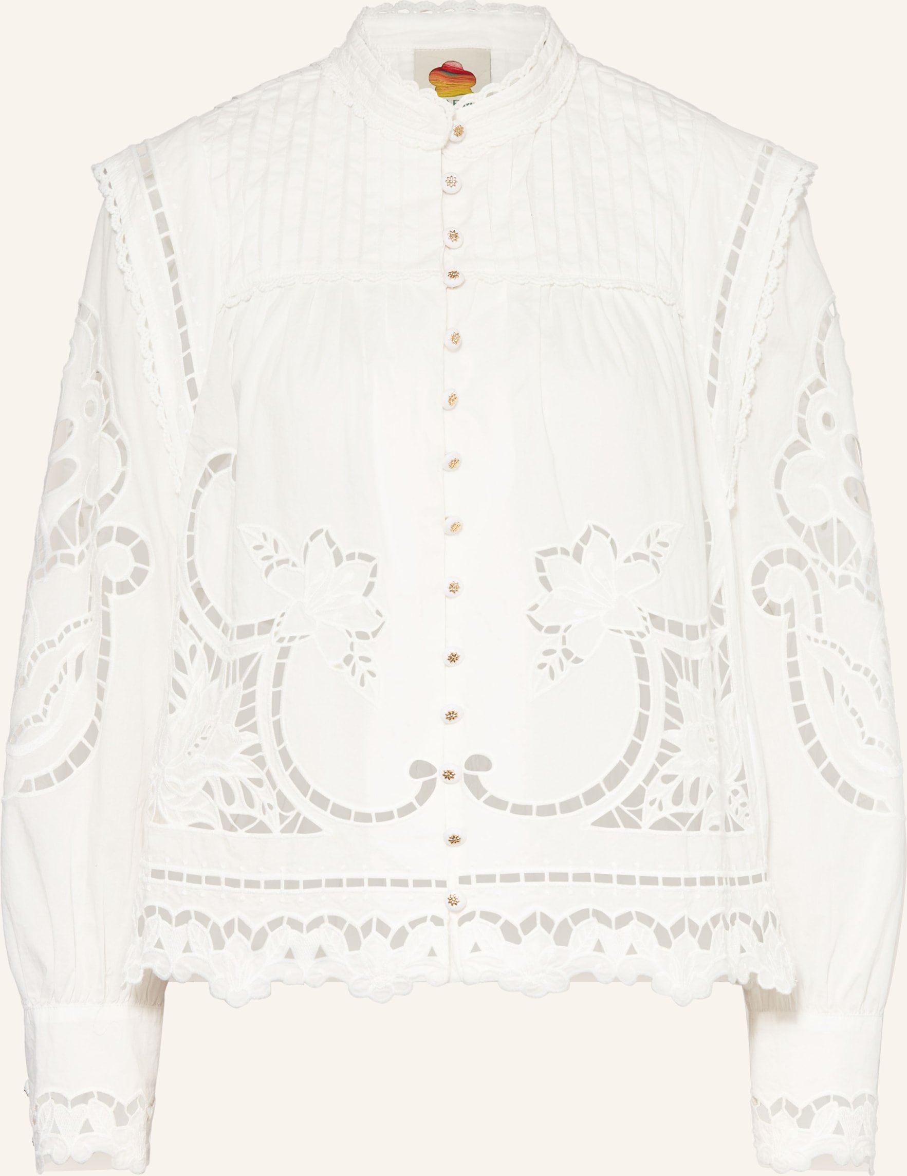Farm Rio Bluse Aus Lochspitze weiss
