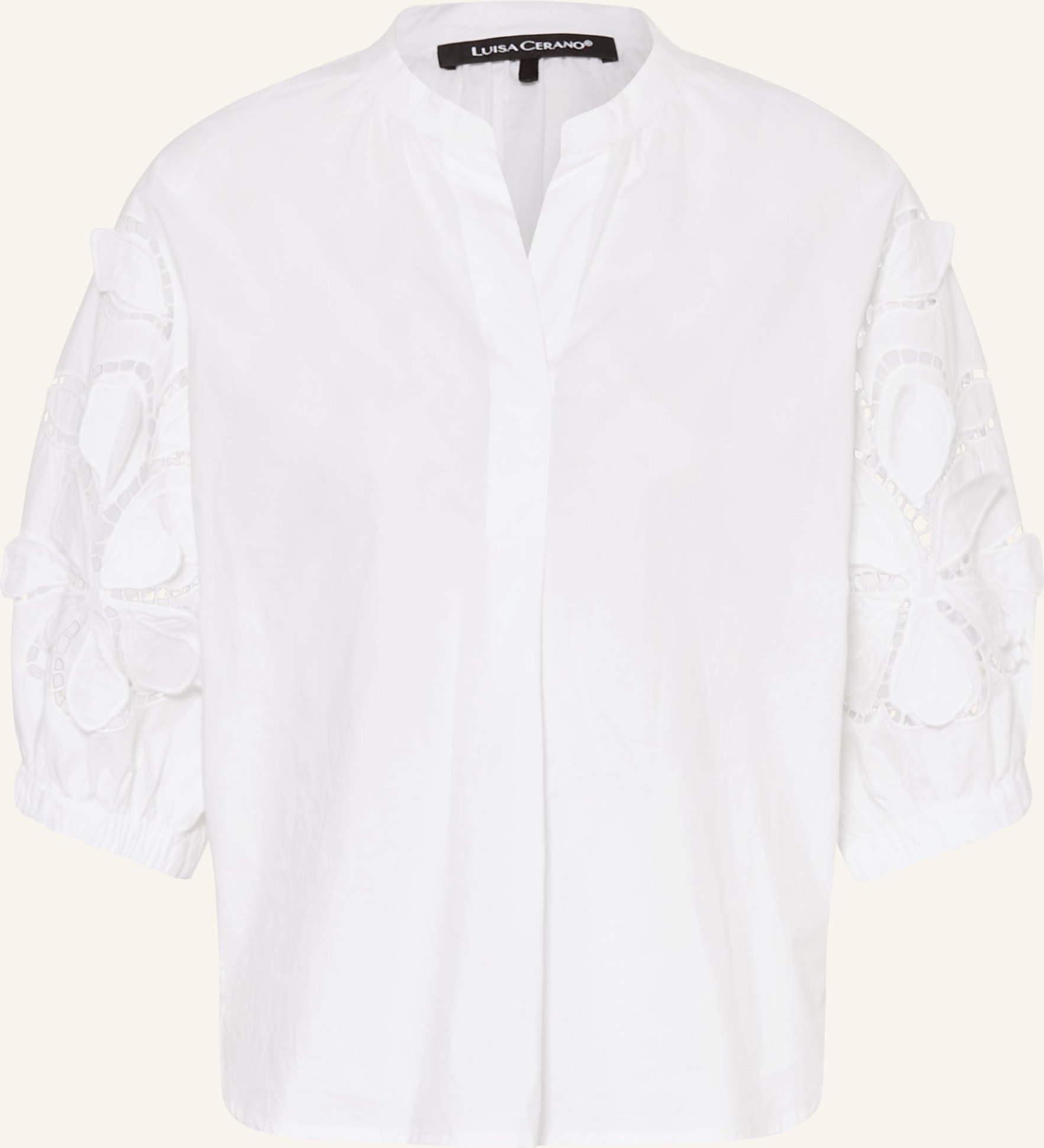 Luisa Cerano Blusenshirt Mit Lochspitze weiss