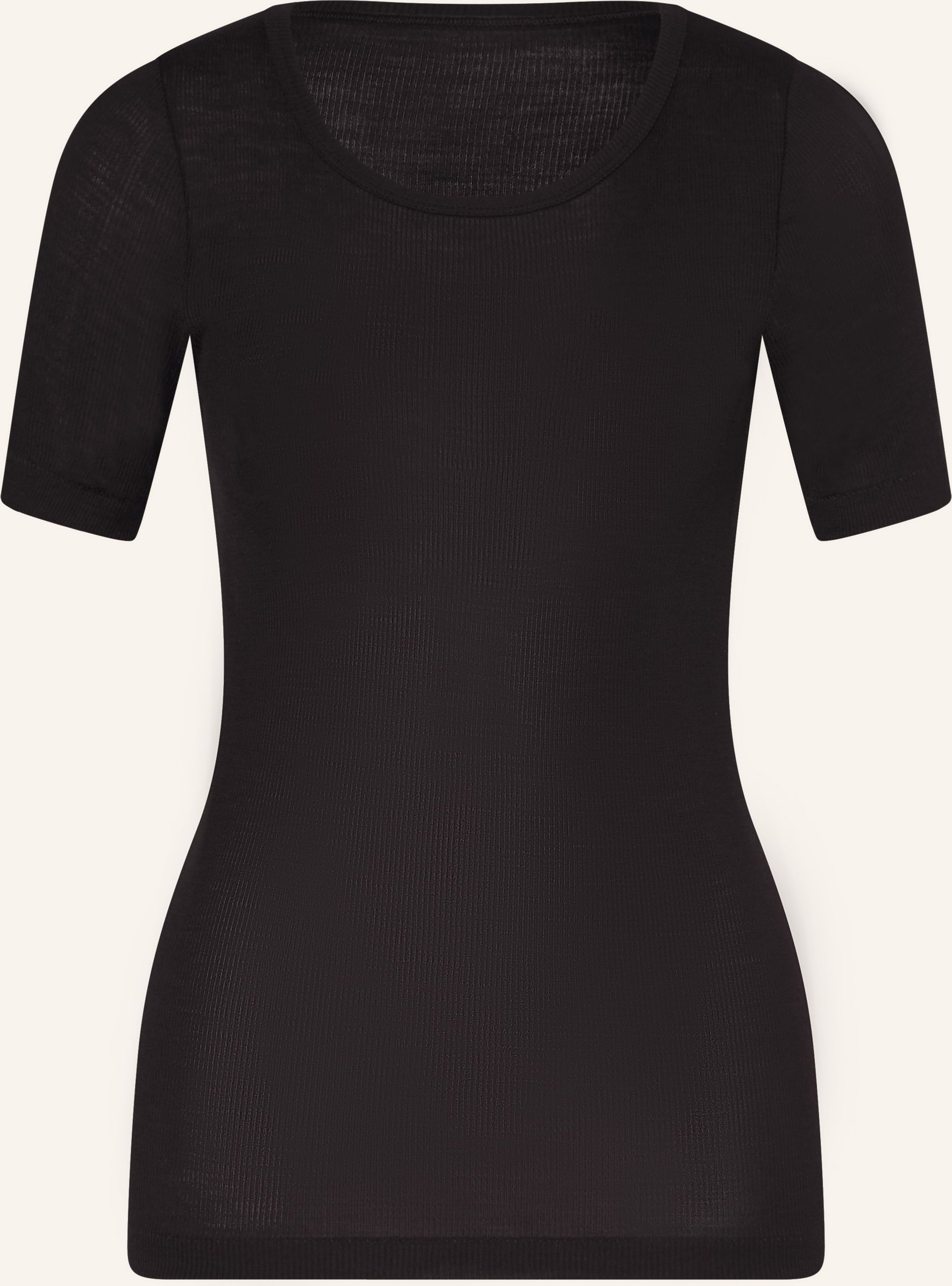 Mey T-Shirt Serie Wool Love Aus Merinowolle Mit Seide schwarz