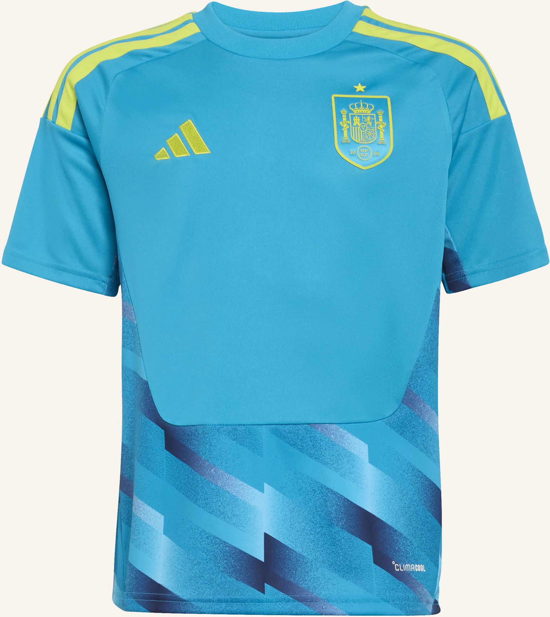 Adidas Spanien 26 Torwart-Heimtrikot Kinder blau