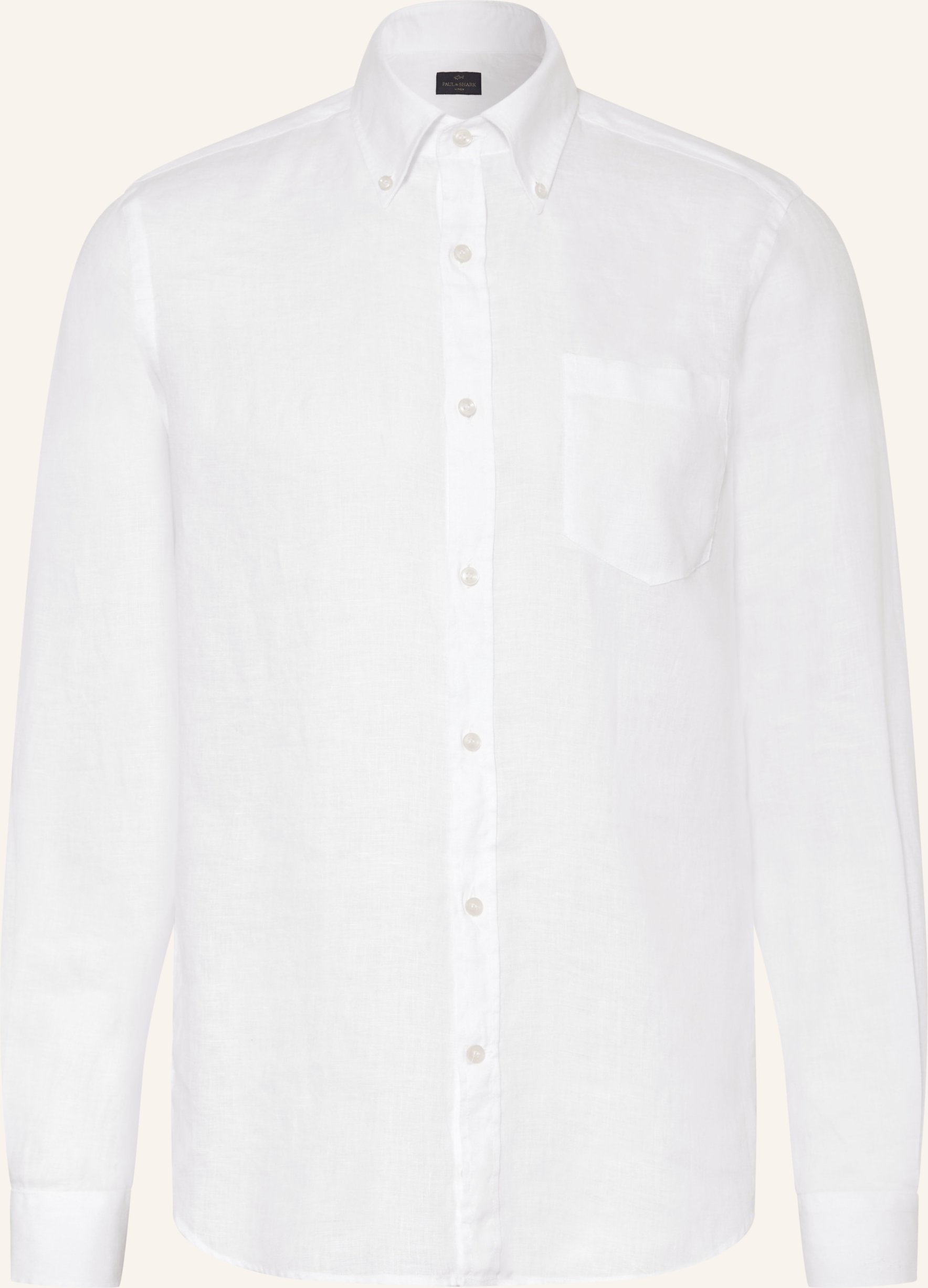 Paul & Shark Leinenhemd Regular Fit weiss