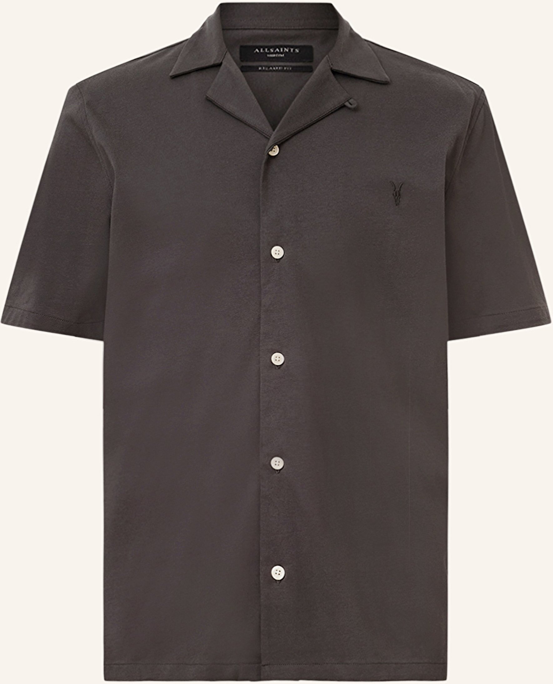 Allsaints Resorthemd Hudson Relaxed Fit grau