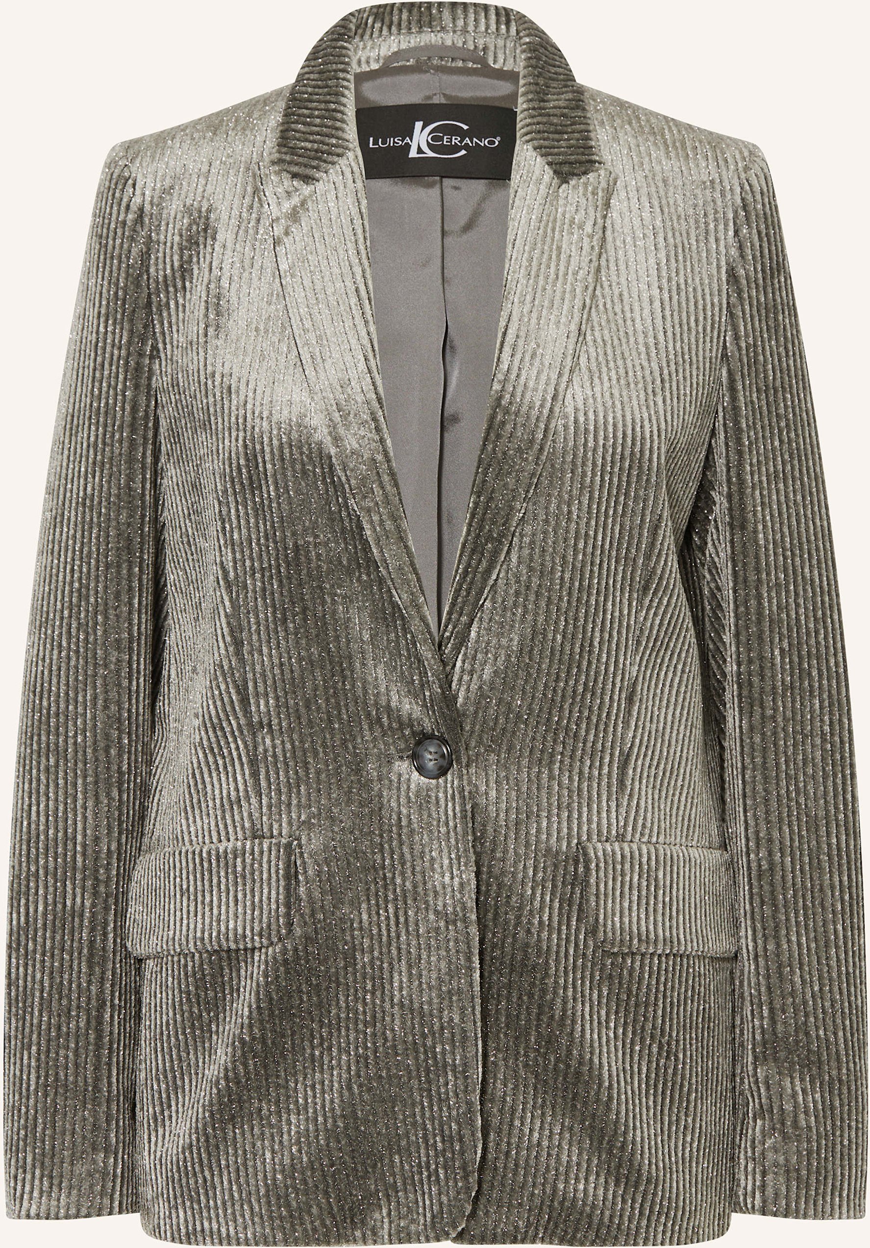 Luisa Cerano Cordblazer Mit Glitzergarn grau
