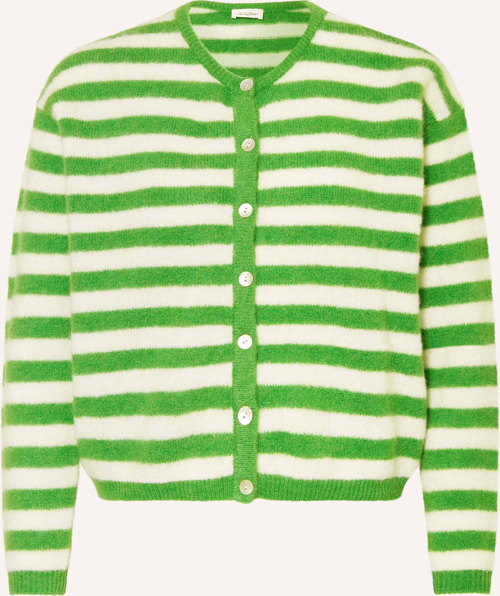 American Vintage Strickjacke Mit Alpaka weiss