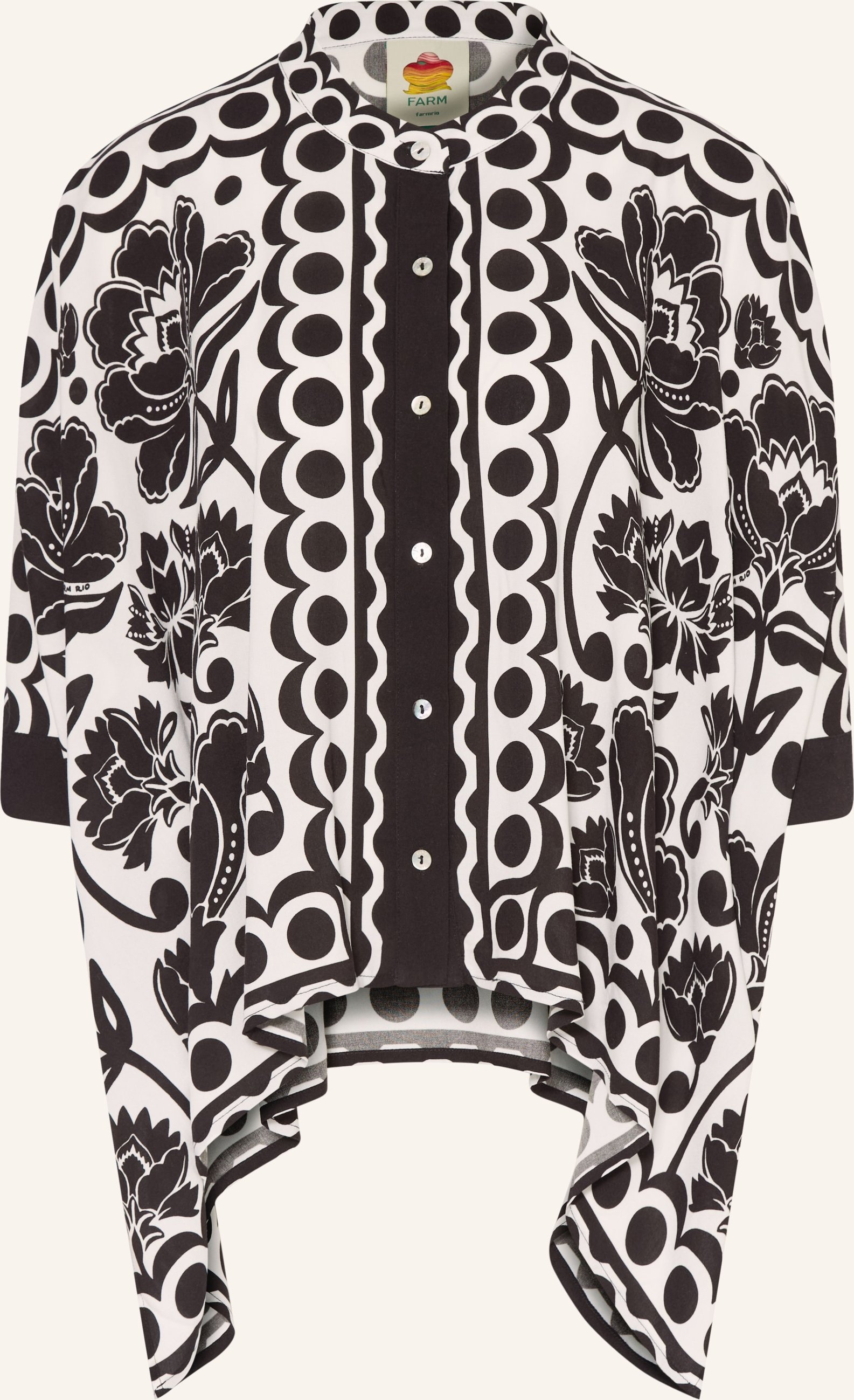 Farm Rio Bluse Floral Arabesque schwarz