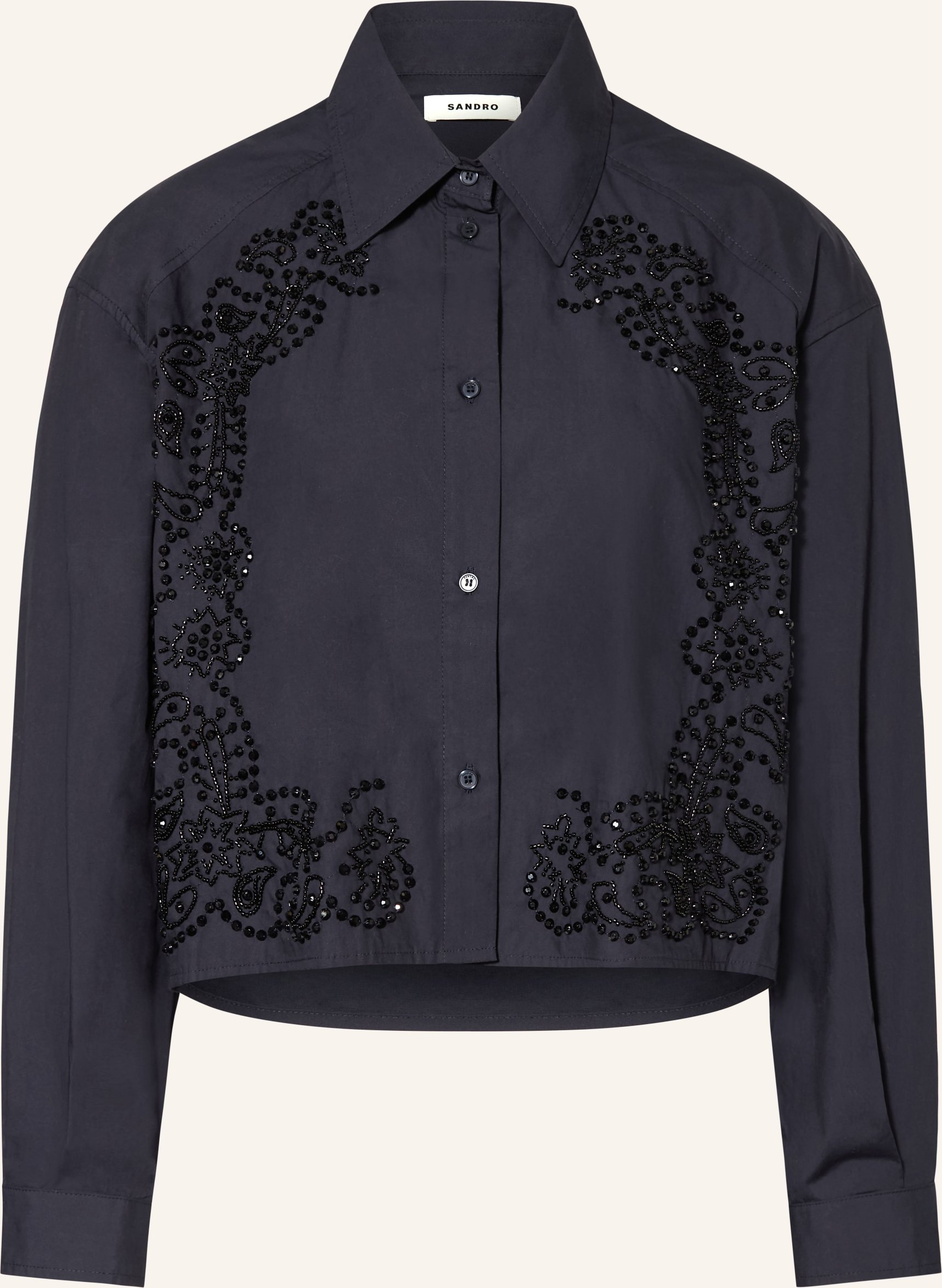 Sandro Hemdbluse Mit Schmucksteinen blau