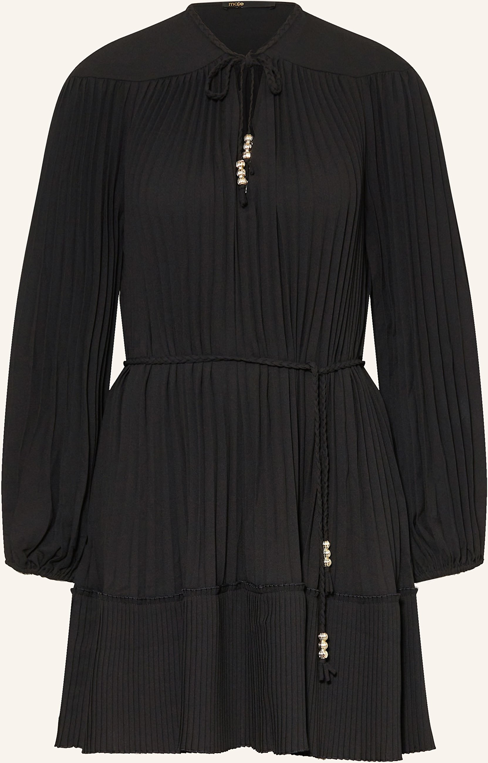 Maje Plisseekleid schwarz