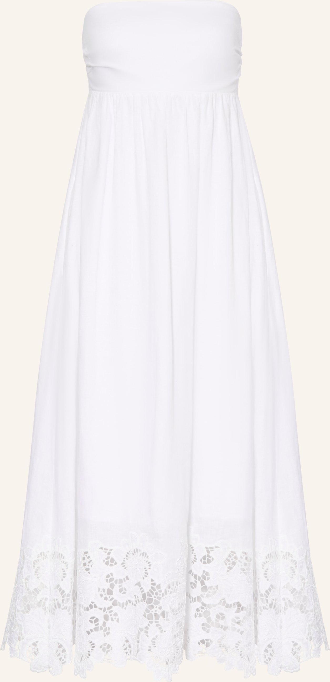 Max Mara Studio Off-Shoulder-Kleid Scena Aus Leinen Mit Lochspitze weiss