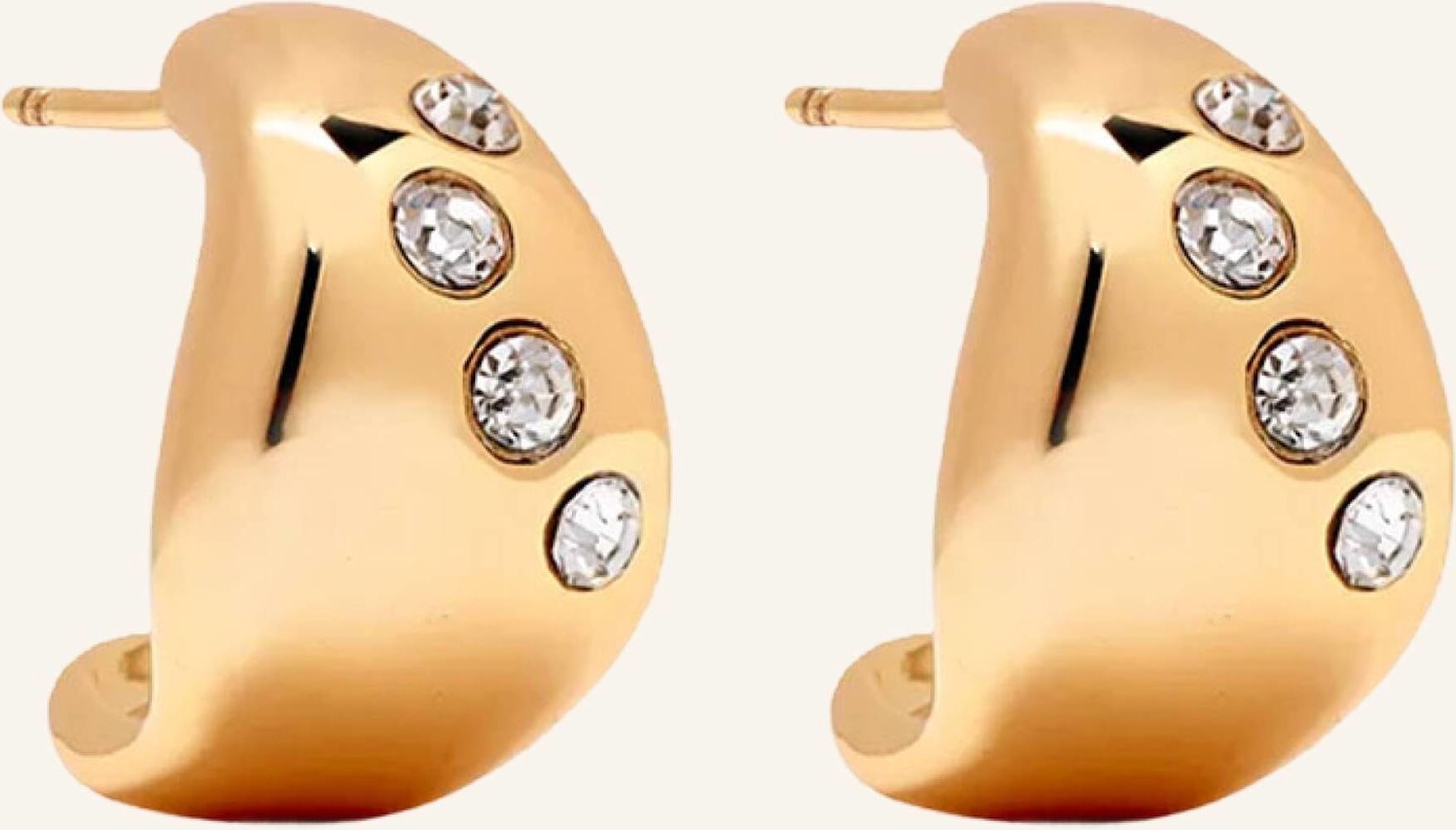 Yoj Ohrstecker Remeni Crystal Chubby Hoop Earrings By Glambou gold