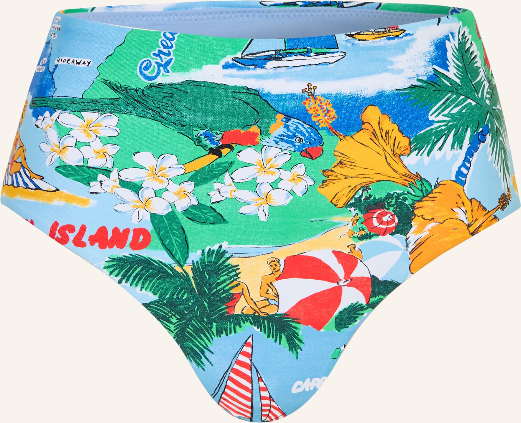 Seafolly High-Waist-Bikini-Hose Viva Vacation blau