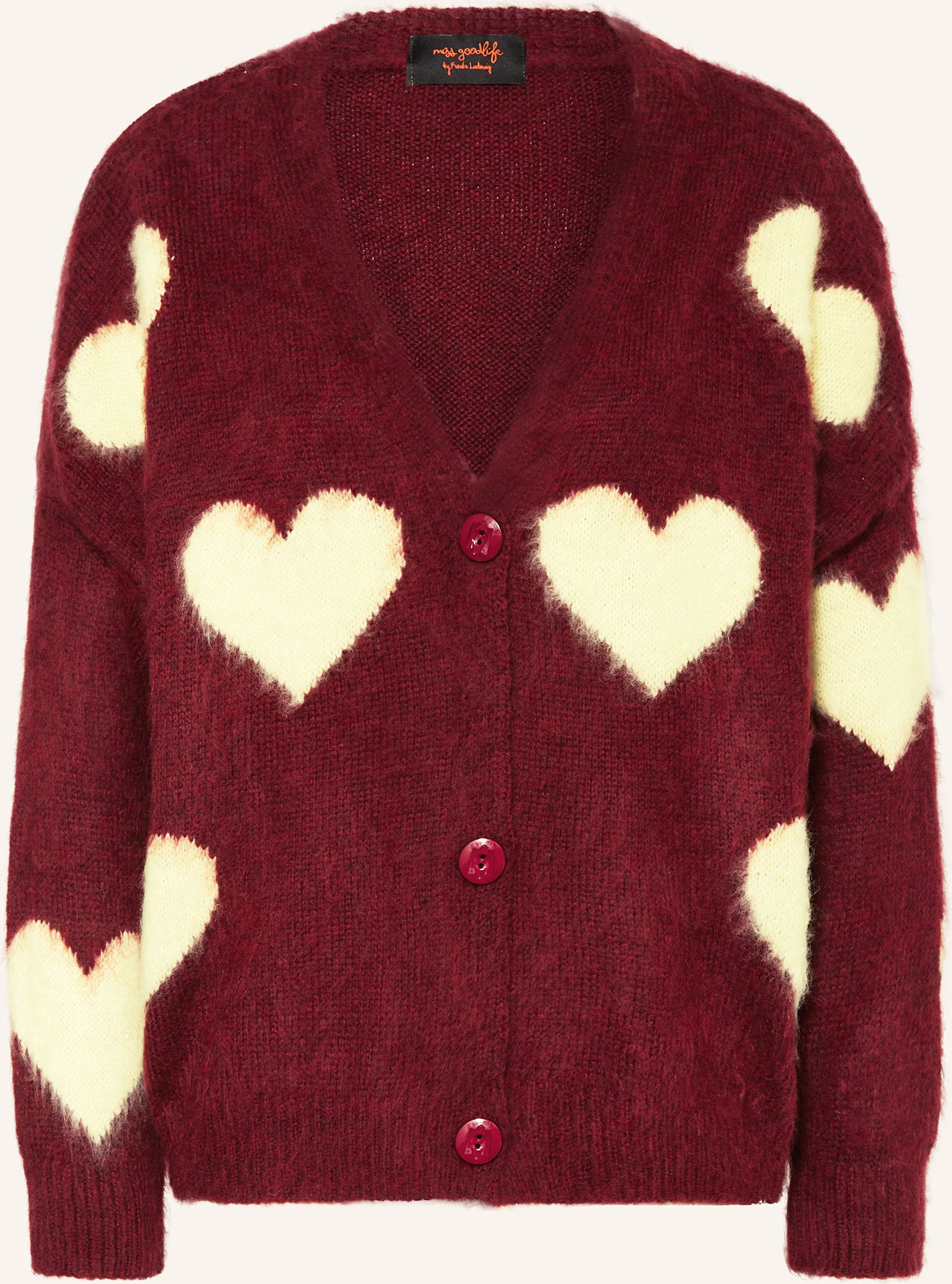 Thumbnail - Miss Goodlife Strickjacke Mit Alpaka rot