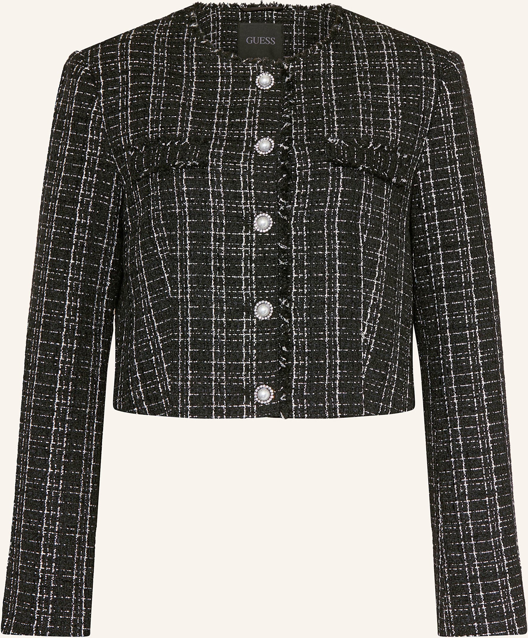 Thumbnail - Guess Tweed-Jacke Sandra Mit Glitzergarn schwarz