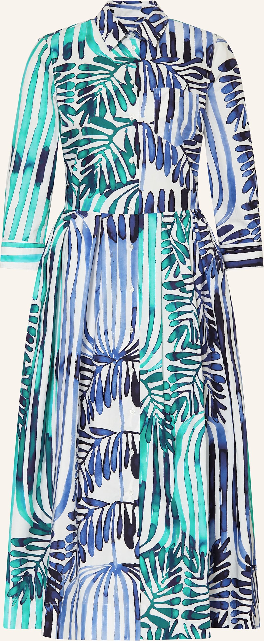 Thumbnail - Sara Roka Hemdblusenkleid Nidina Mit 3/4-Arm blau