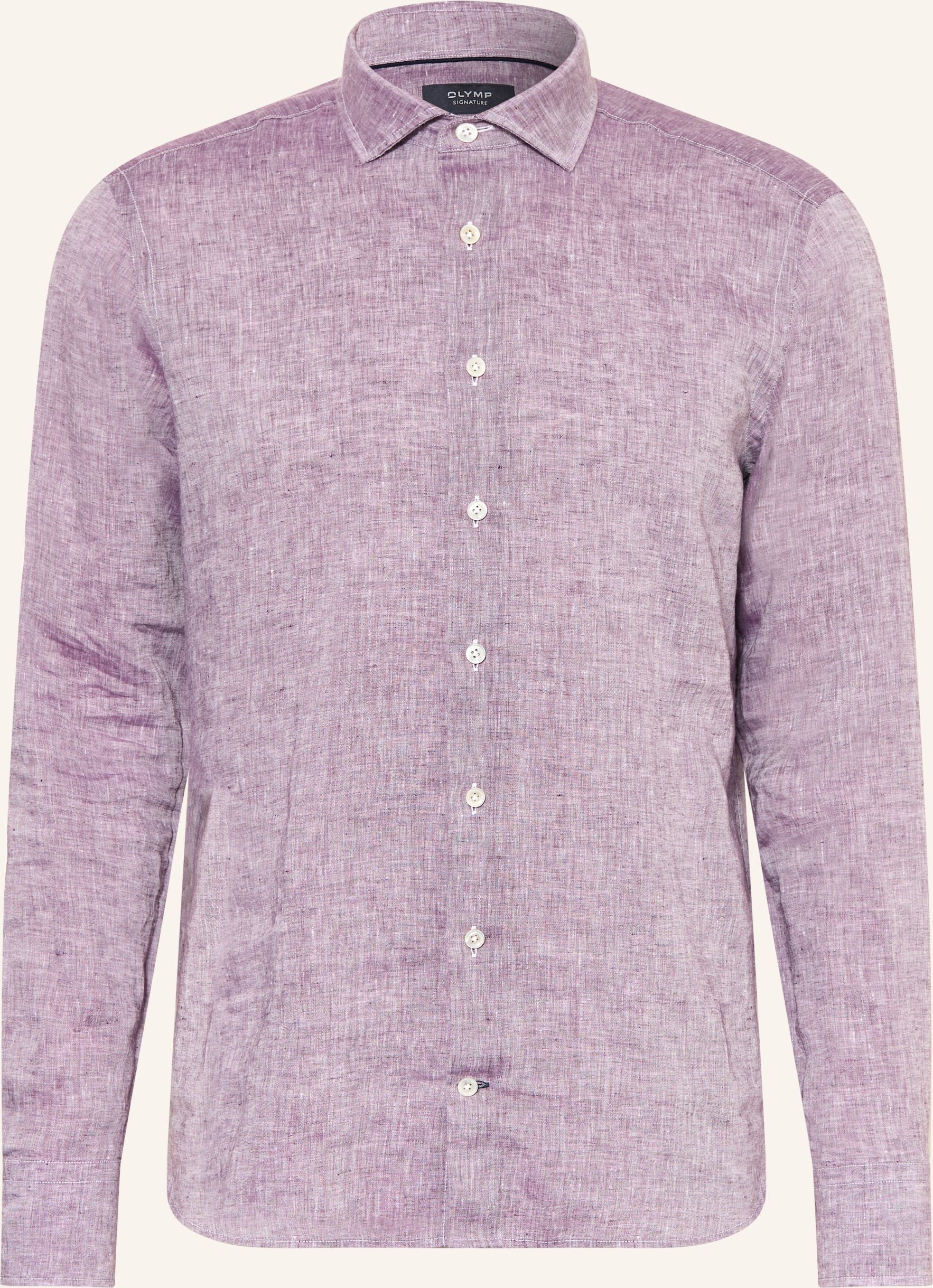 Olymp Signature Leinenhemd Tailored Fit lila