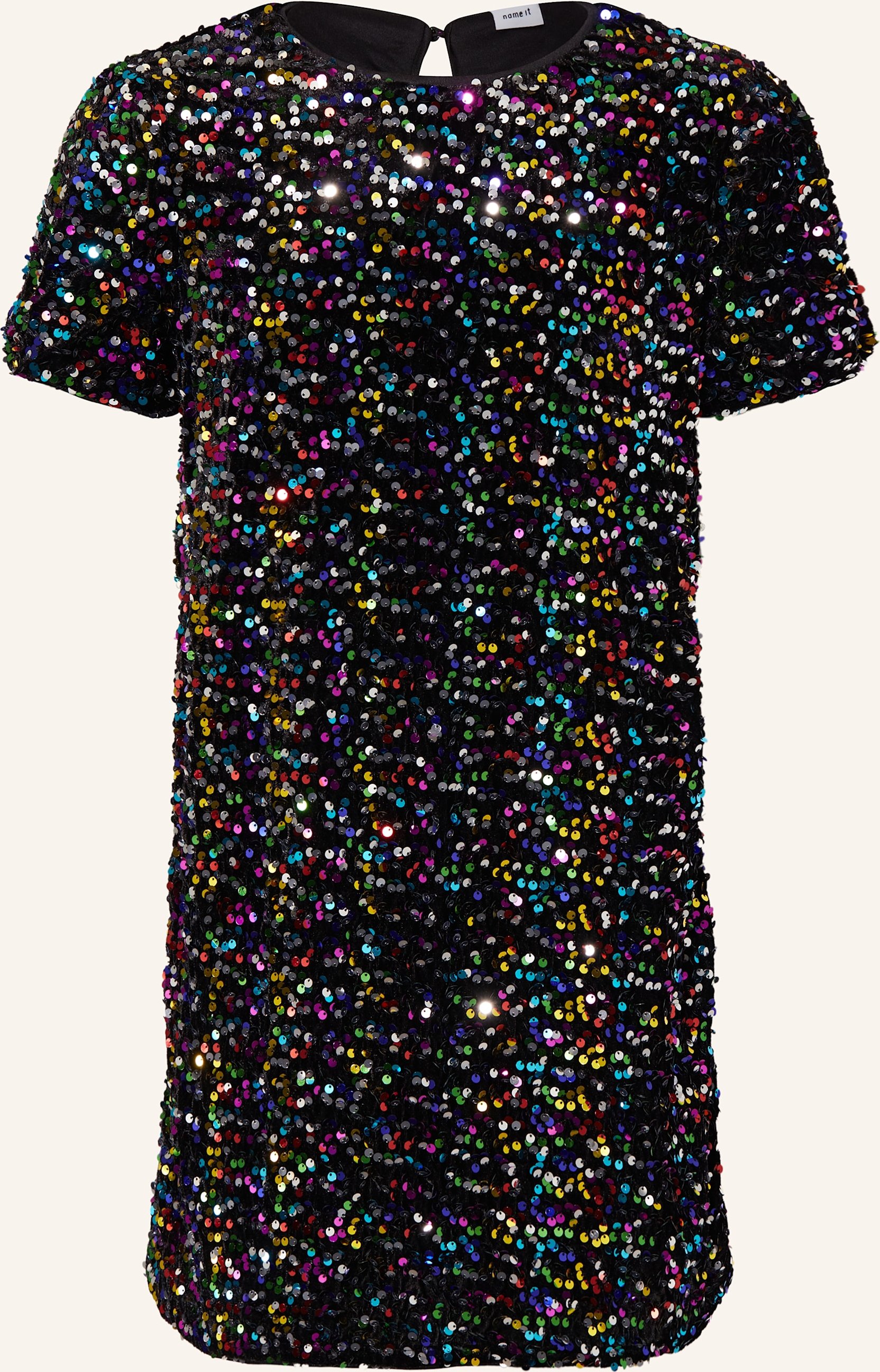Thumbnail - Name It Samtkleid Mit Pailletten schwarz