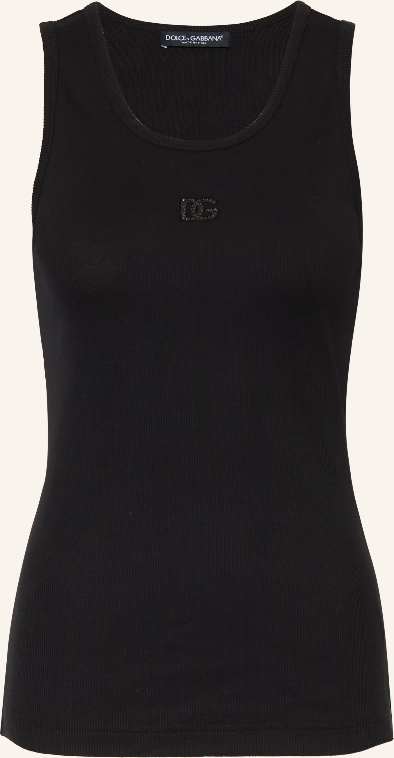 Dolce & Gabbana Top Mit Schmucksteinen schwarz