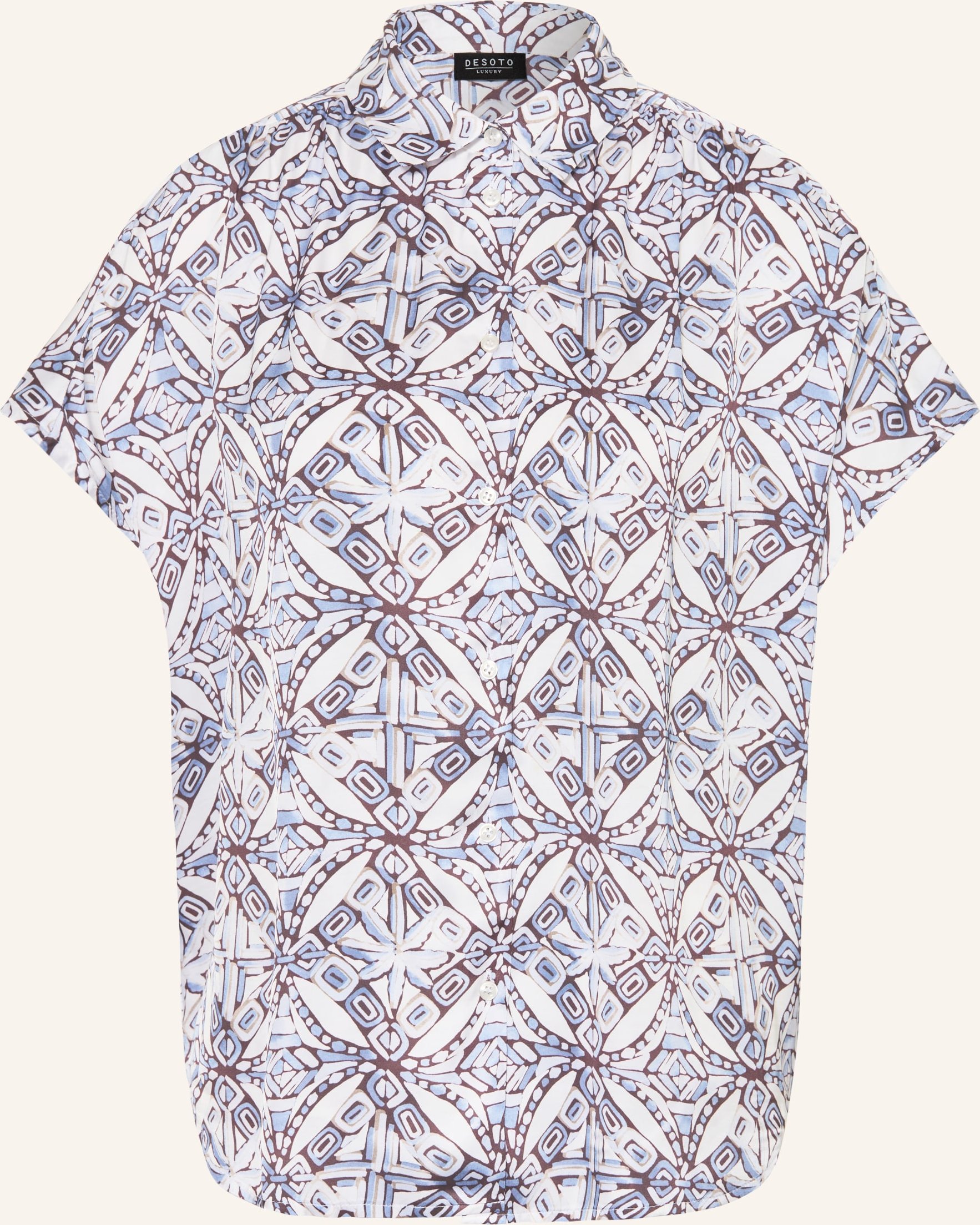 Desoto Hemdbluse Florine Aus Satin blau