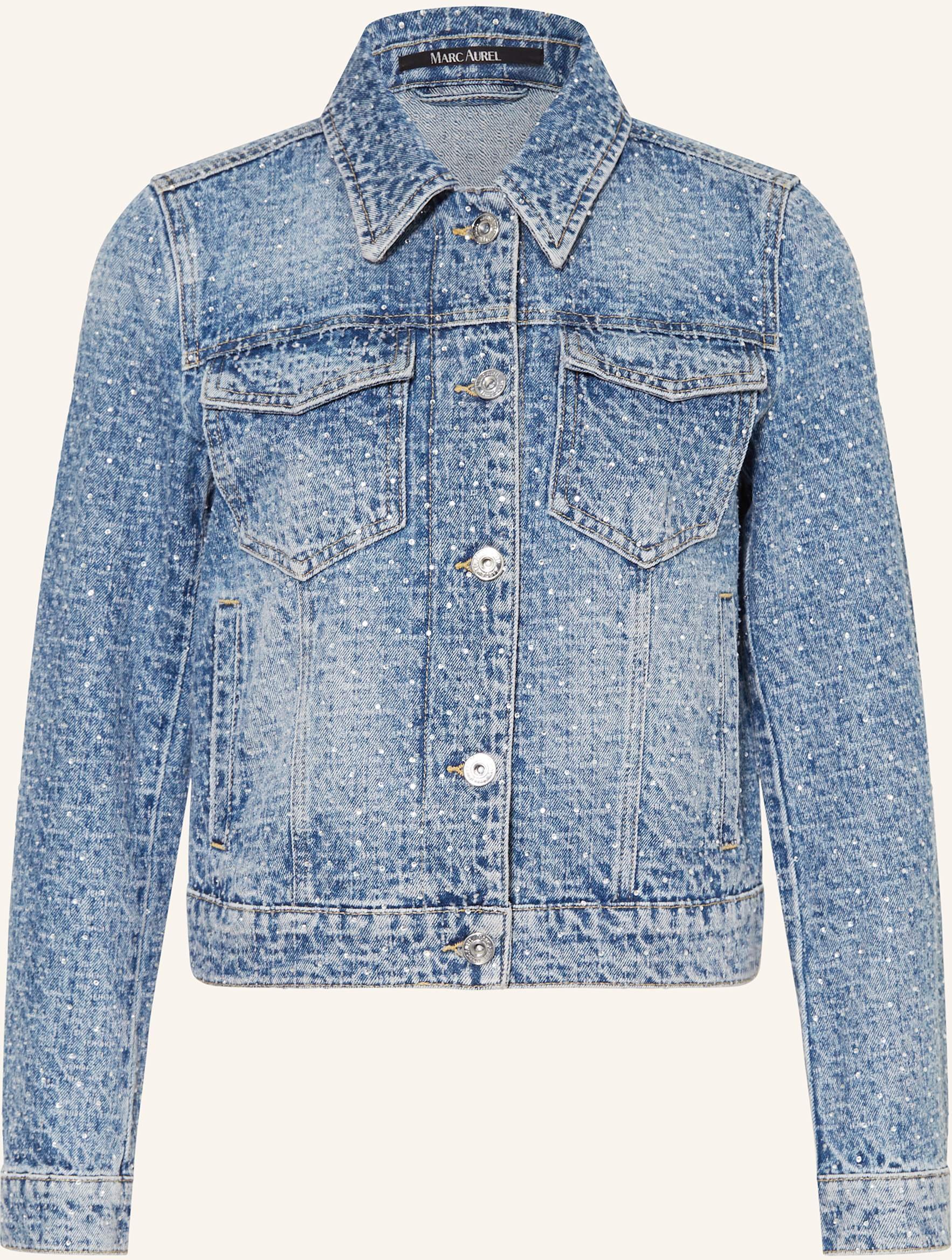 Marc Aurel Jeansjacke Mit Schmucksteinen blau