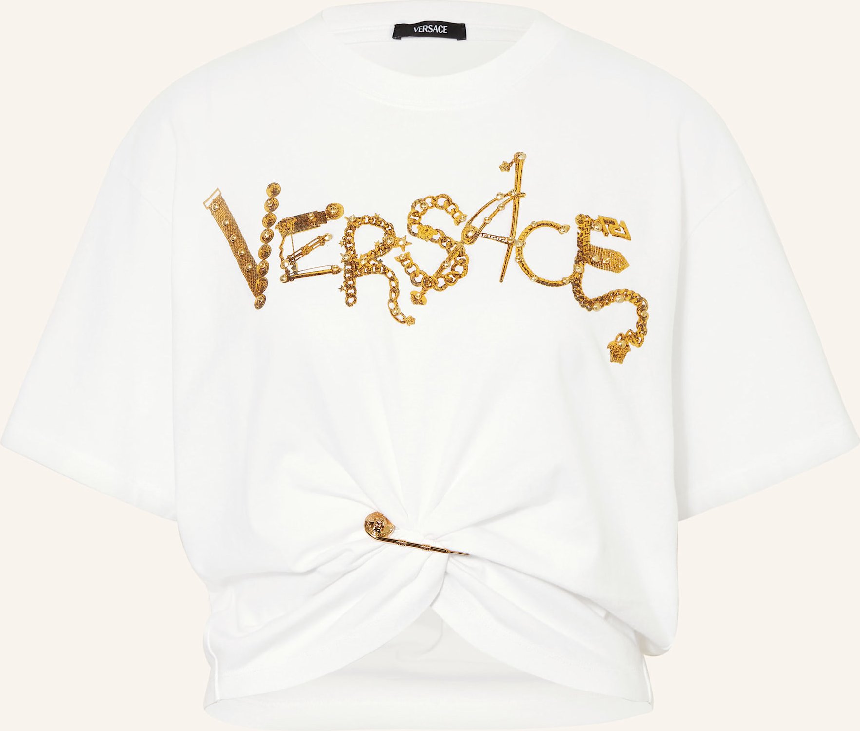 Versace T-Shirt Mit Nieten weiss