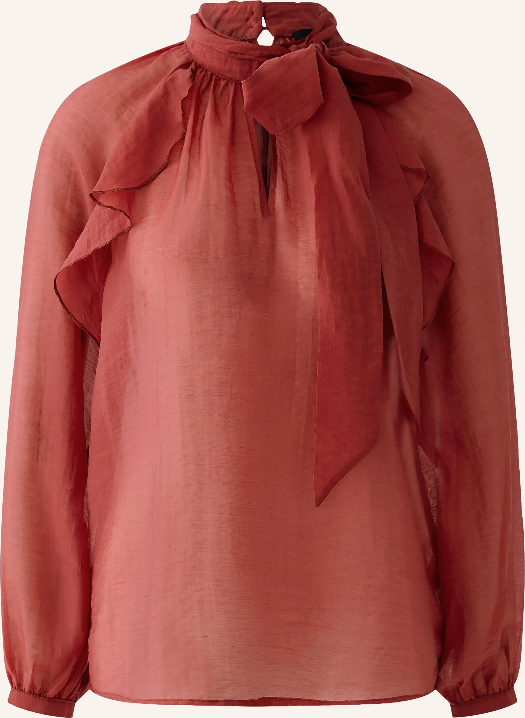 Oui Schluppenbluse Mit Volants rot