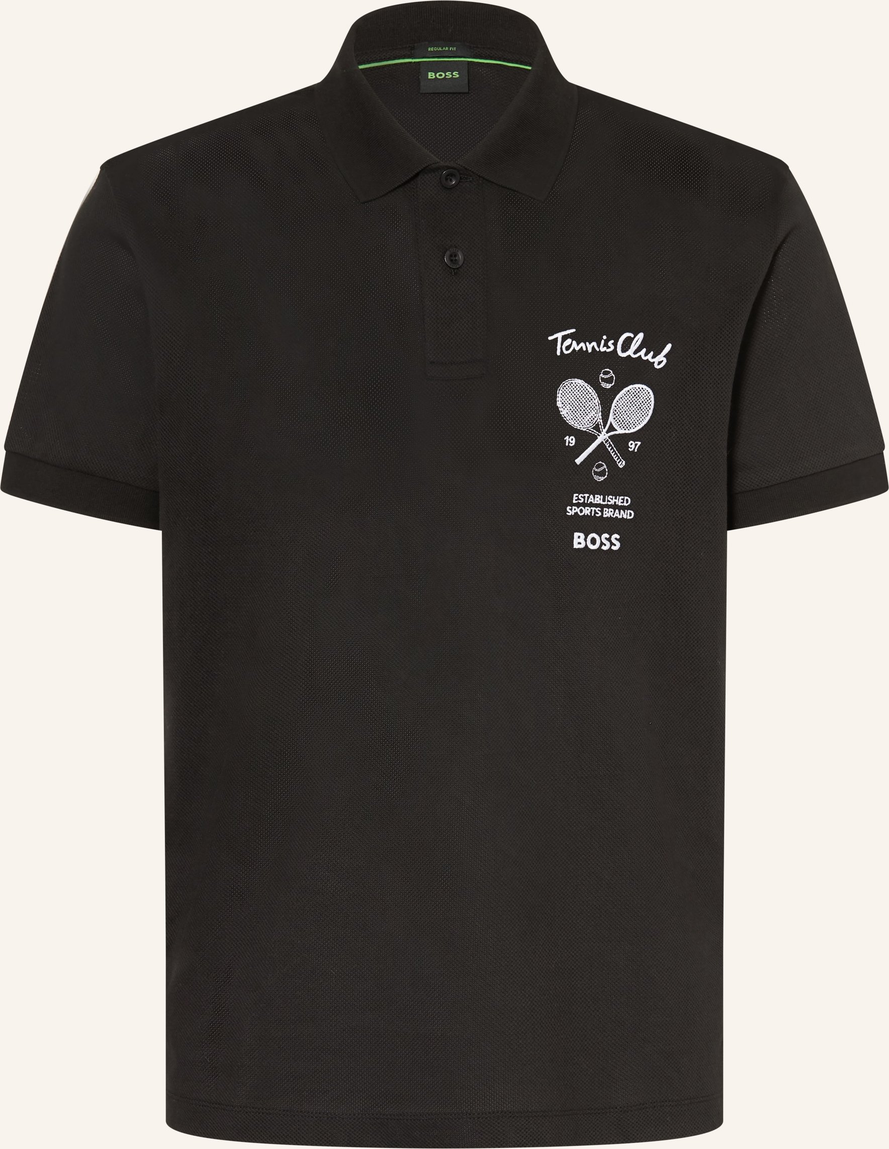 Boss Mesh-Poloshirt Member schwarz