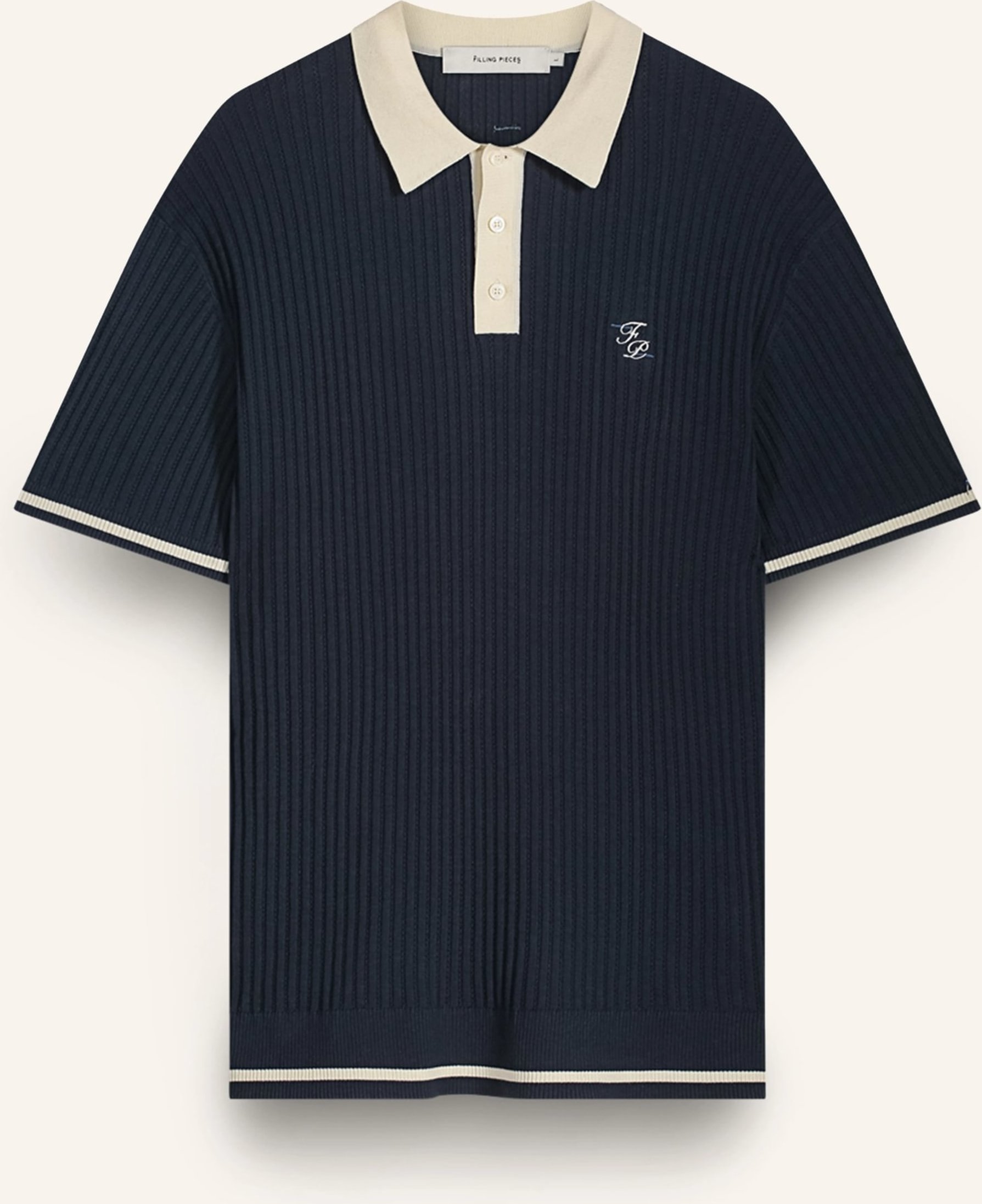 Filling Pieces Poloshirt Knit blau