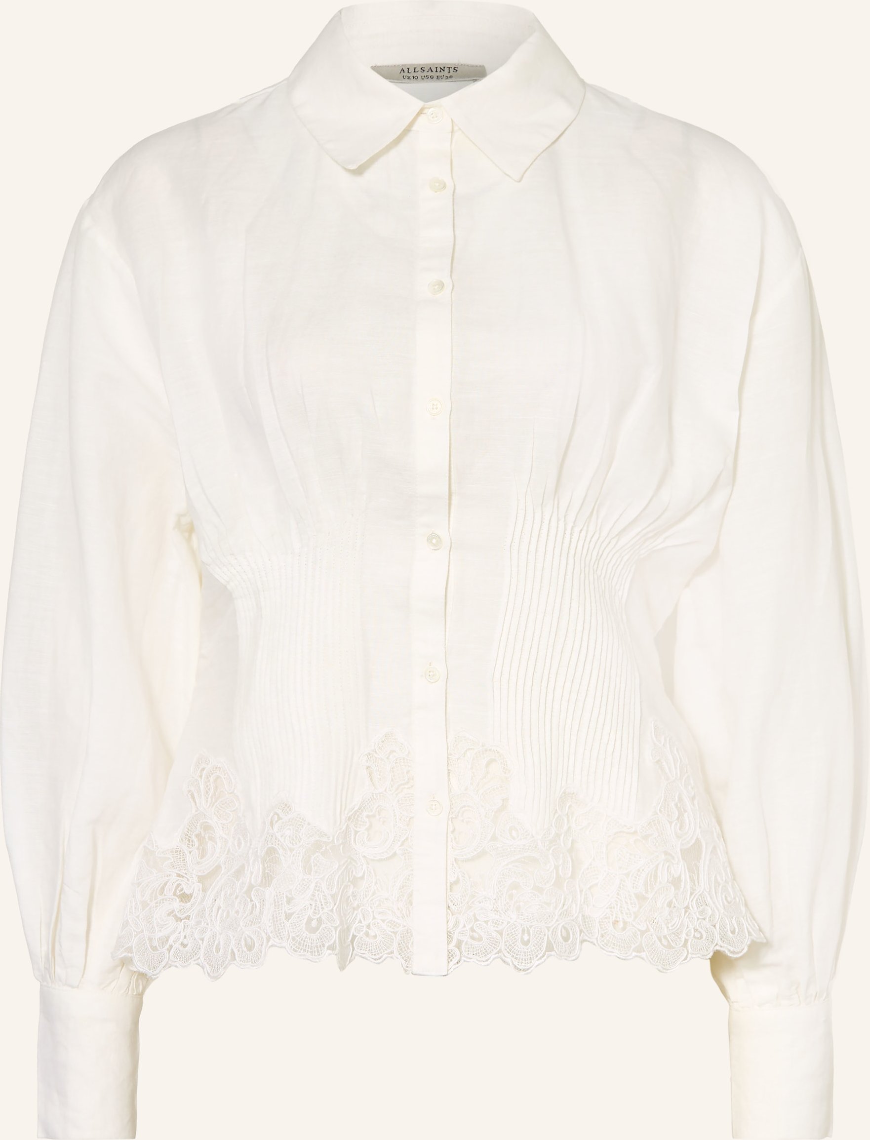 Allsaints Hemdbluse Carol Mit Spitze weiss