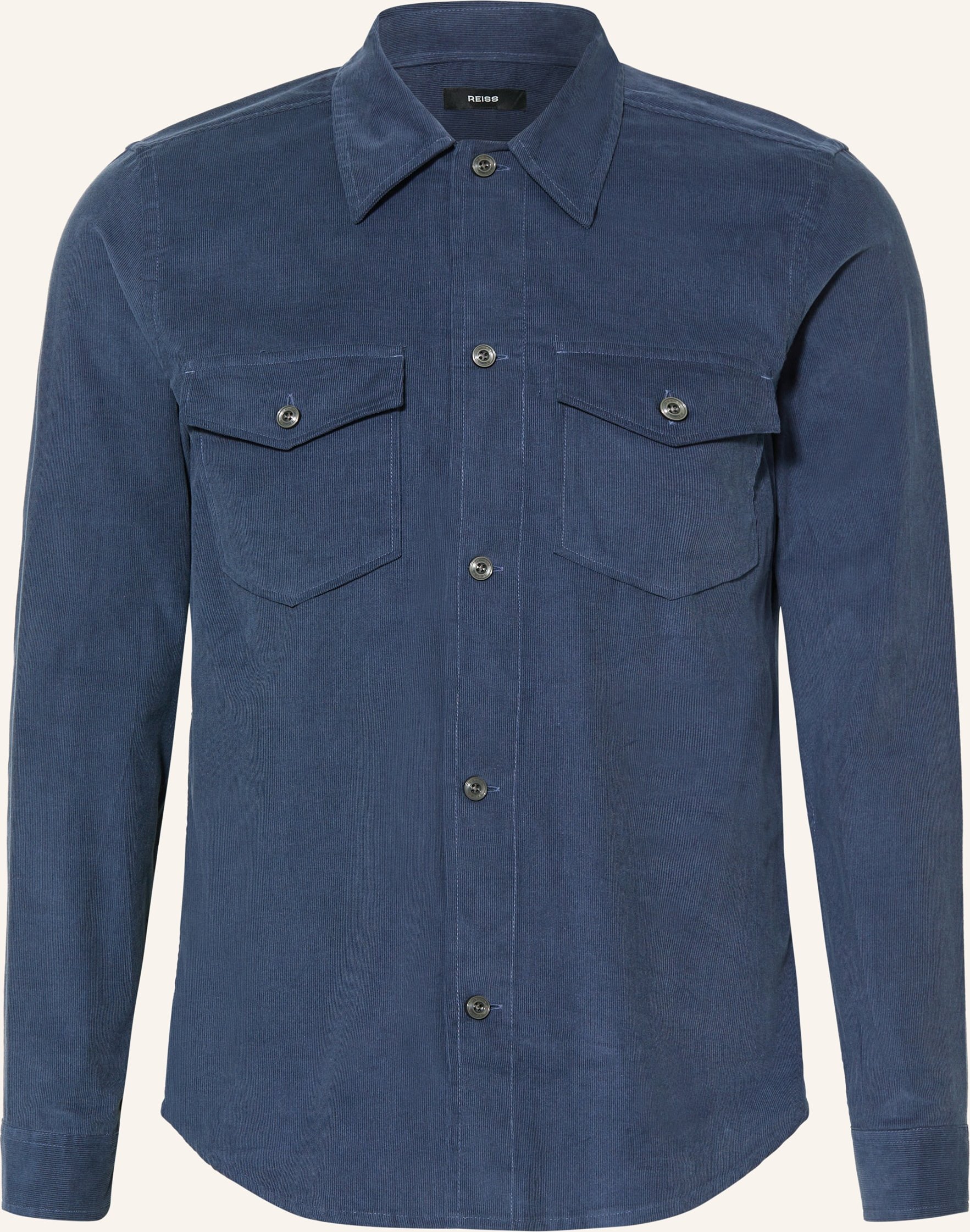 Reiss Cord-Overshirt Kai blau