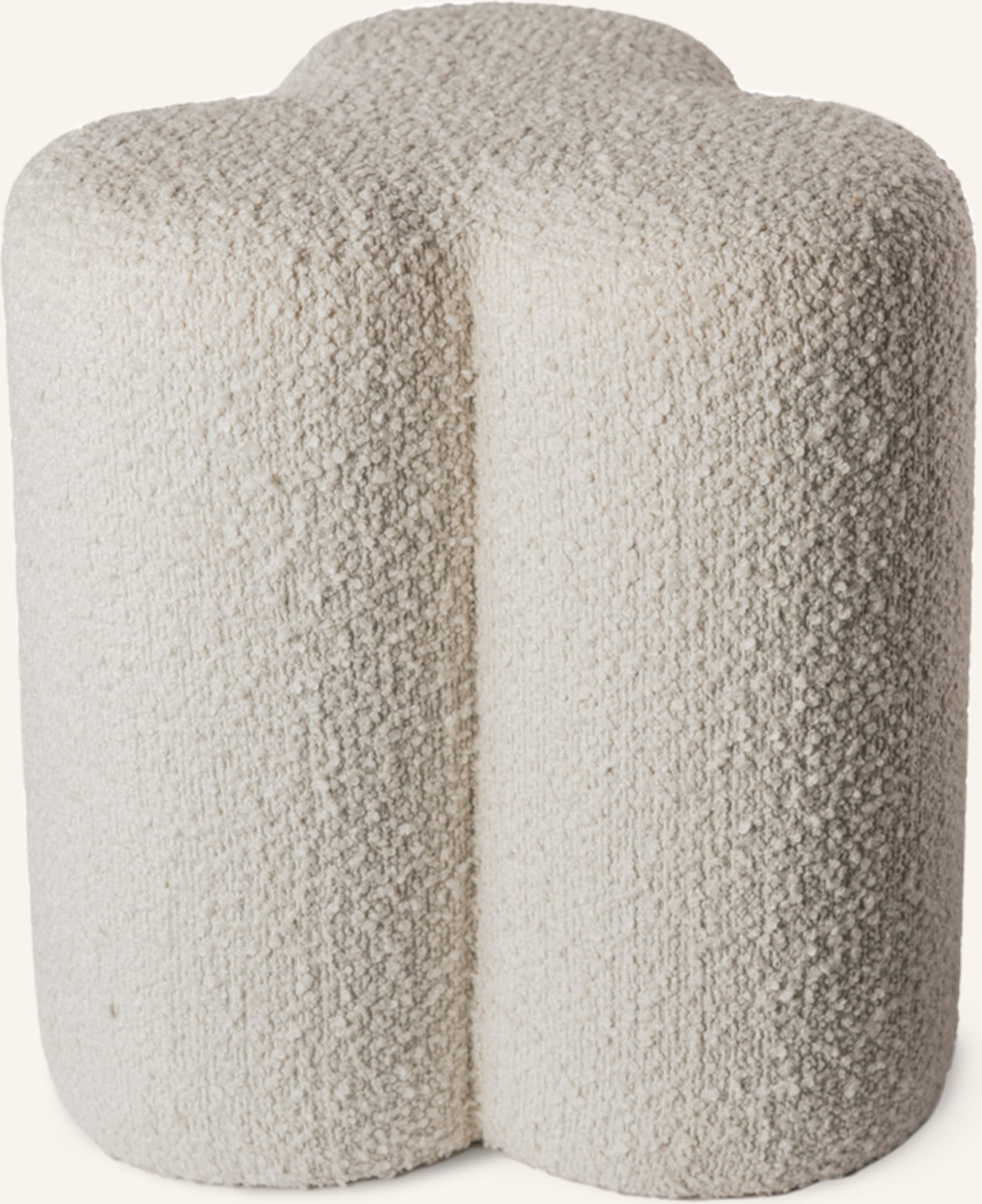 Polspotten Bouclé-Hocker Clover weiss