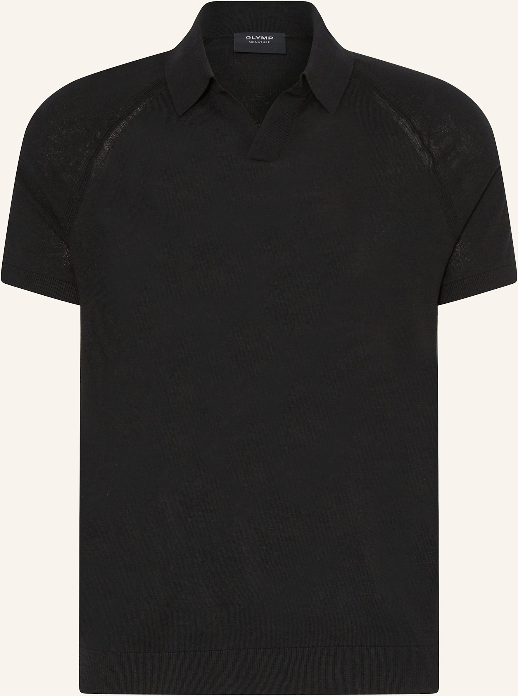 Olymp Signature Strick-Poloshirt schwarz