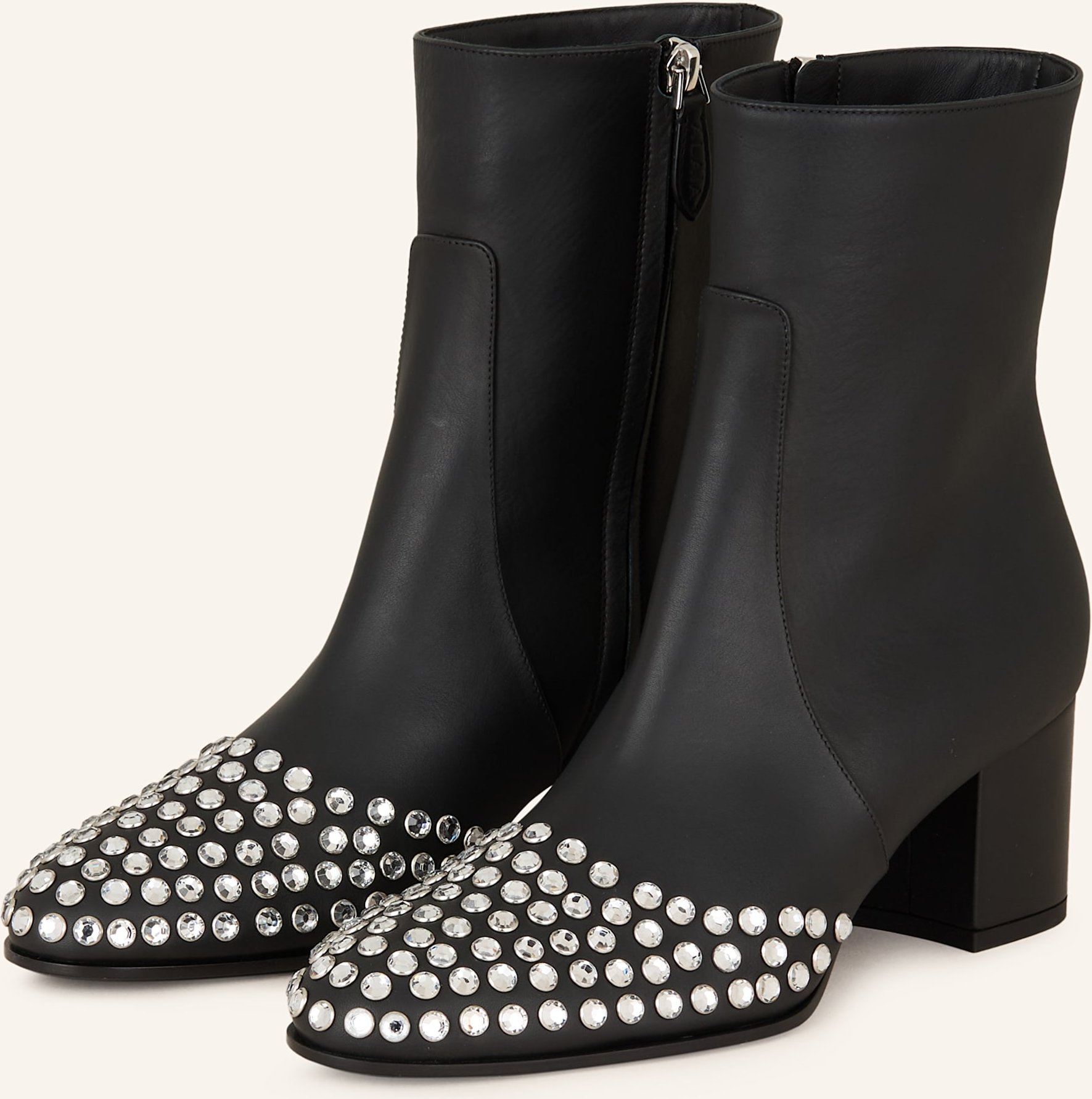Thumbnail - Alaïa Stiefeletten Mit Schmucksteinen schwarz