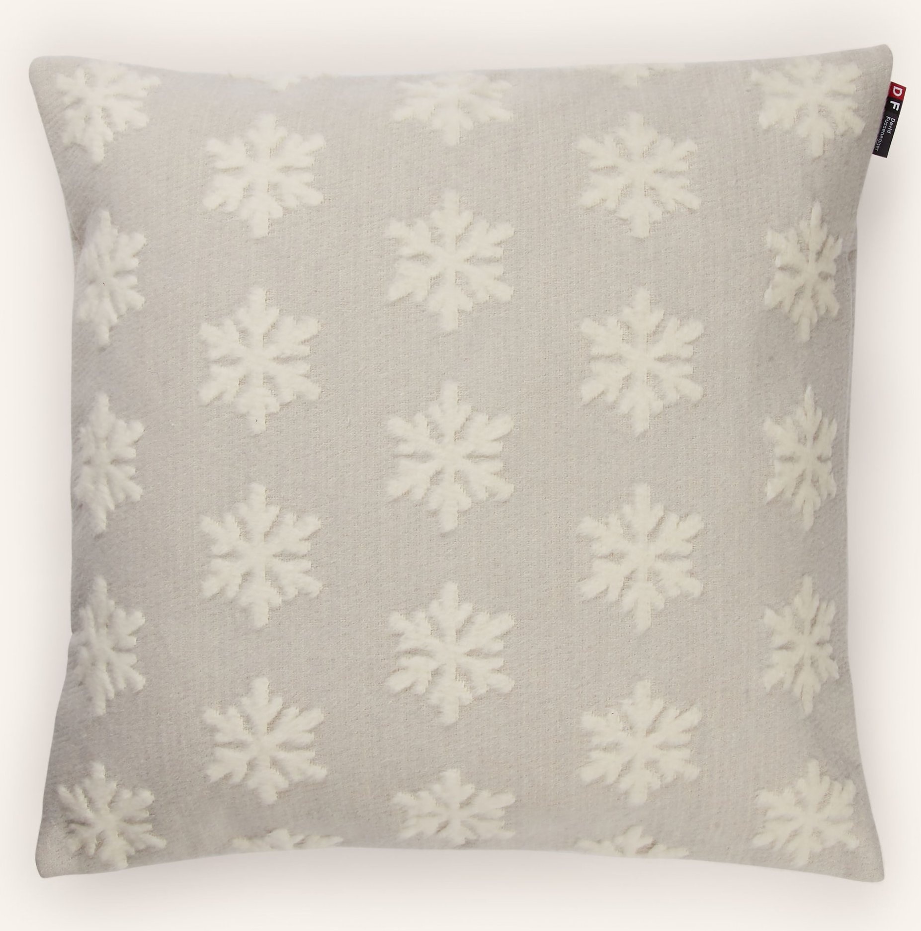 David Fussenegger Dekokissenhülle Schneeflocke Aus Samt grau