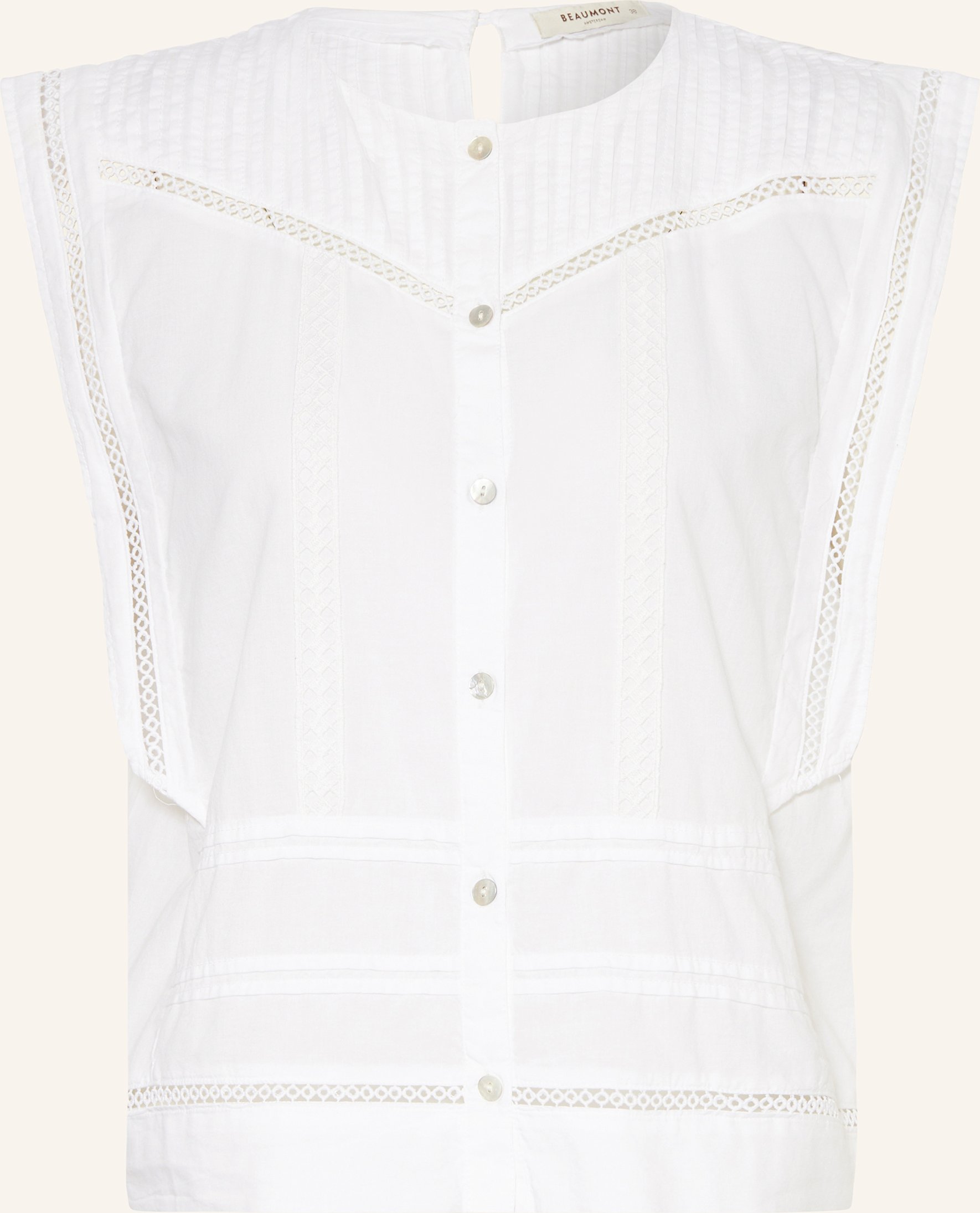 Beaumont Hemdblusentop Anja Mit Lochspitze weiss