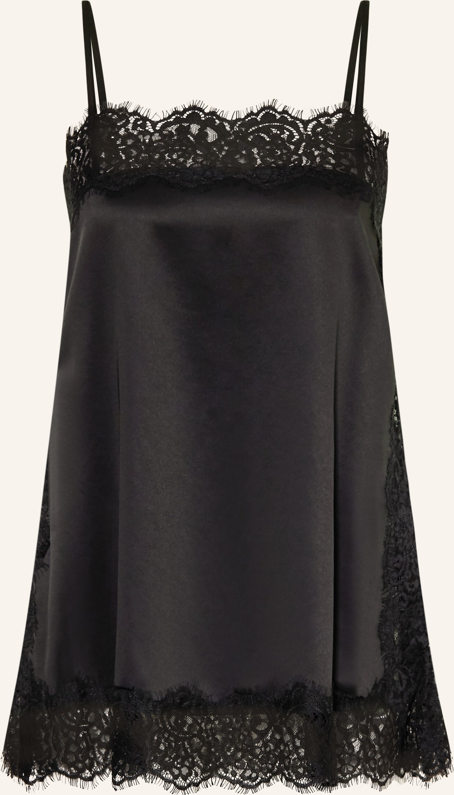 Darling Harbour Satintop Mit Spitze schwarz