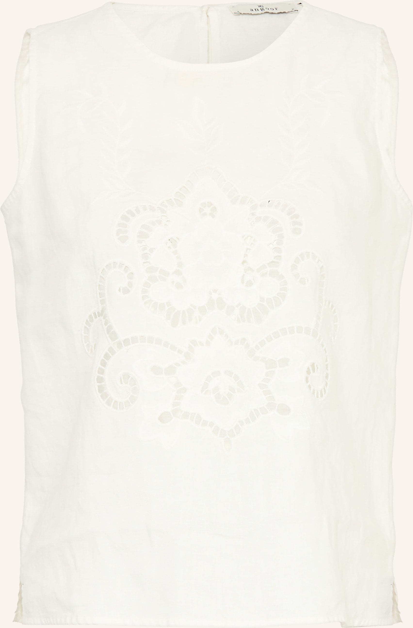 Angoor Leinentop Cosimo Mit Lochspitze weiss