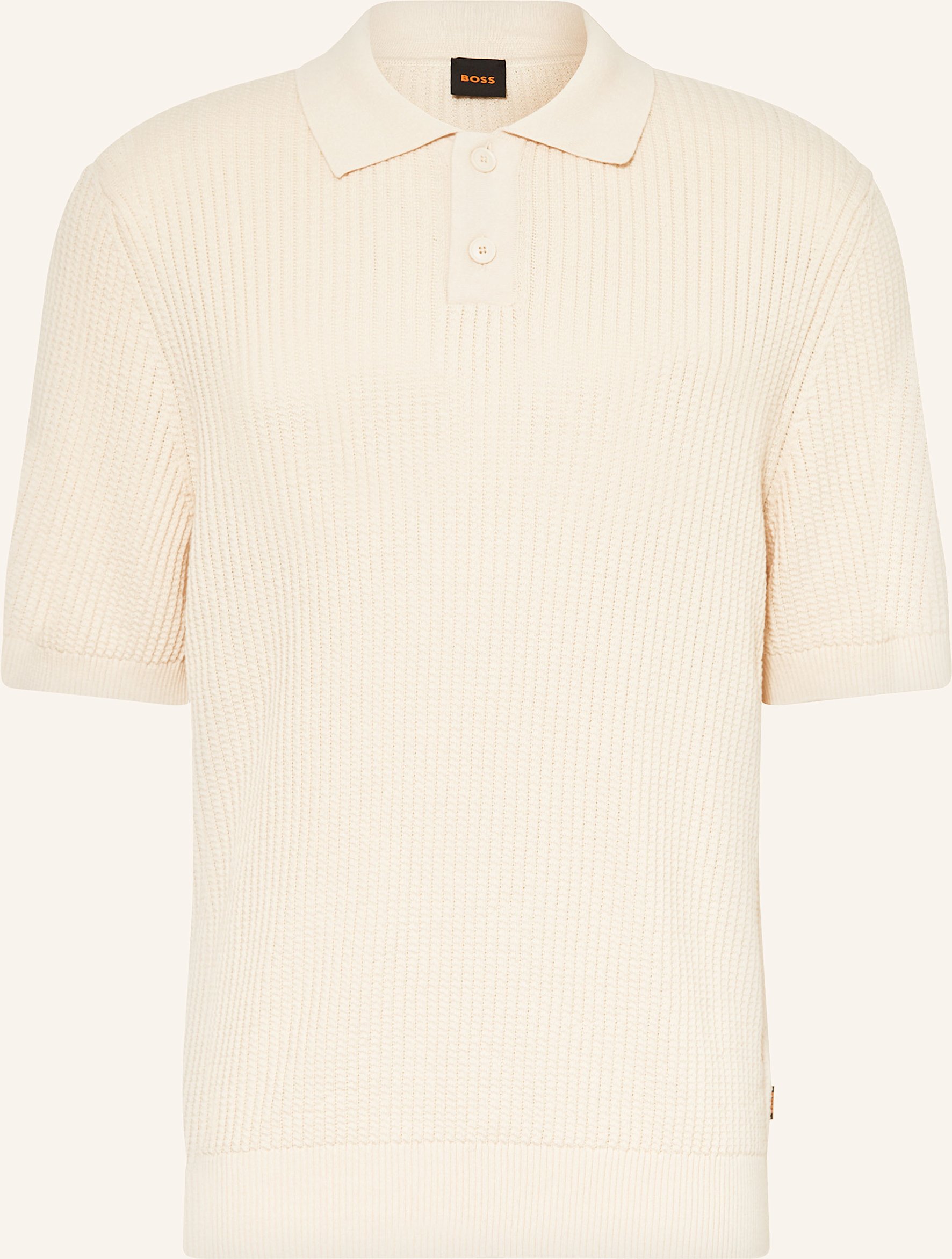 Boss Strick-Poloshirt Akoppo Regular Fit weiss