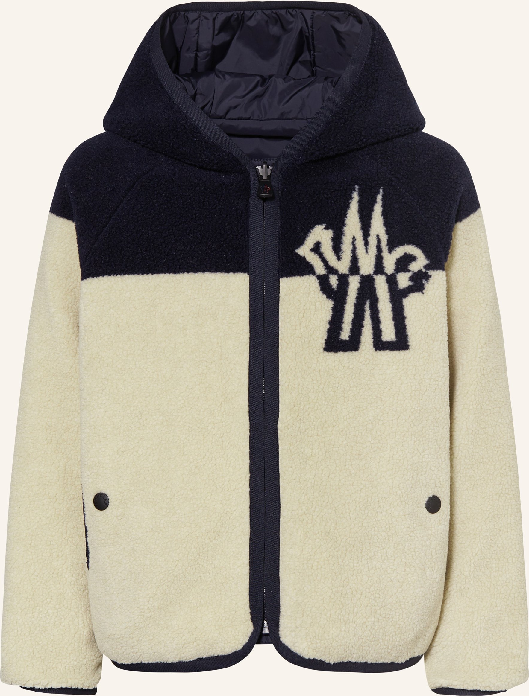 Moncler Enfant Teddyfell-Jacke beige