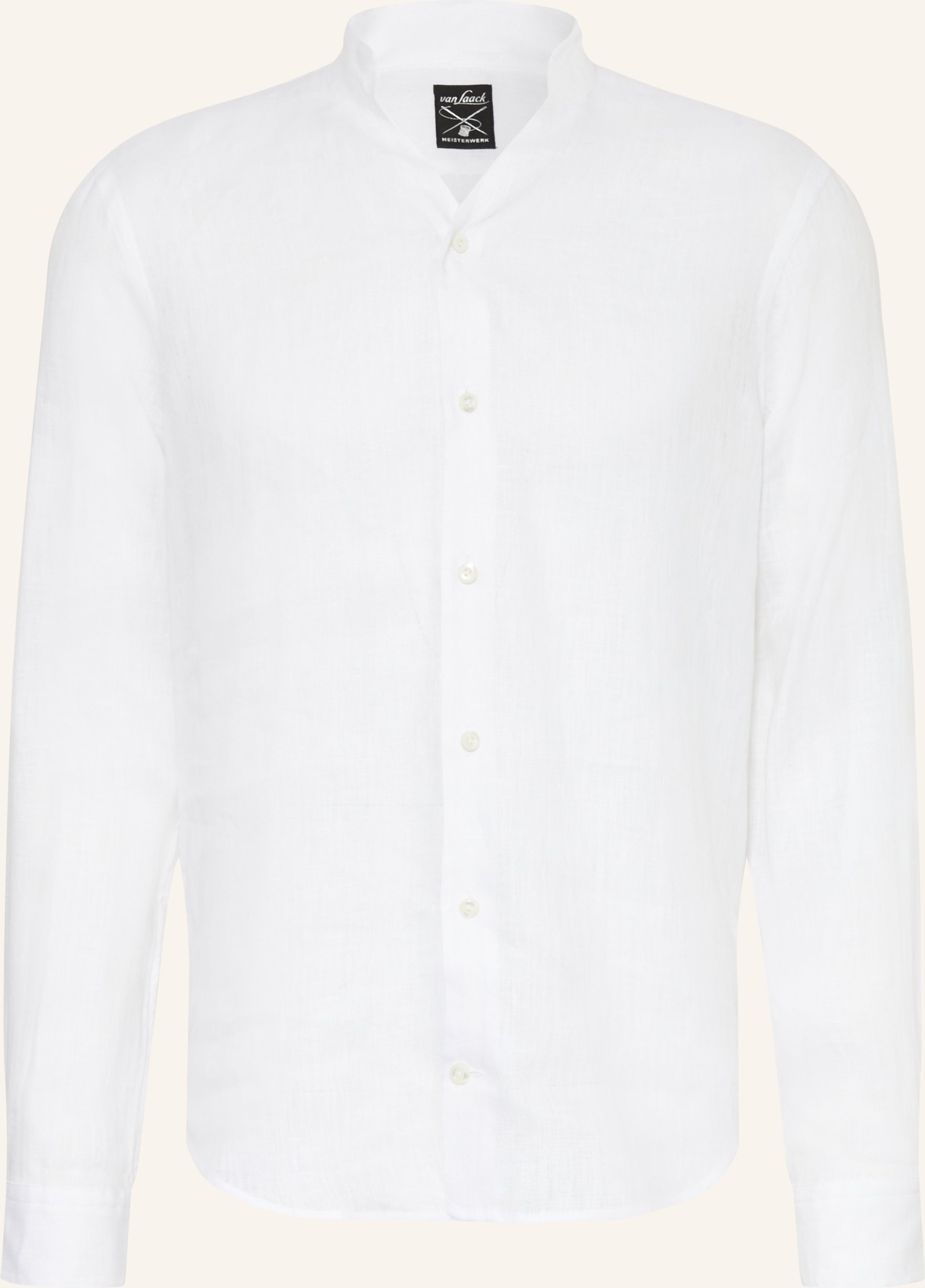 Van Laack Leinenhemd Vl-Rudo-K Slim Fit Mit Stehkragen weiss