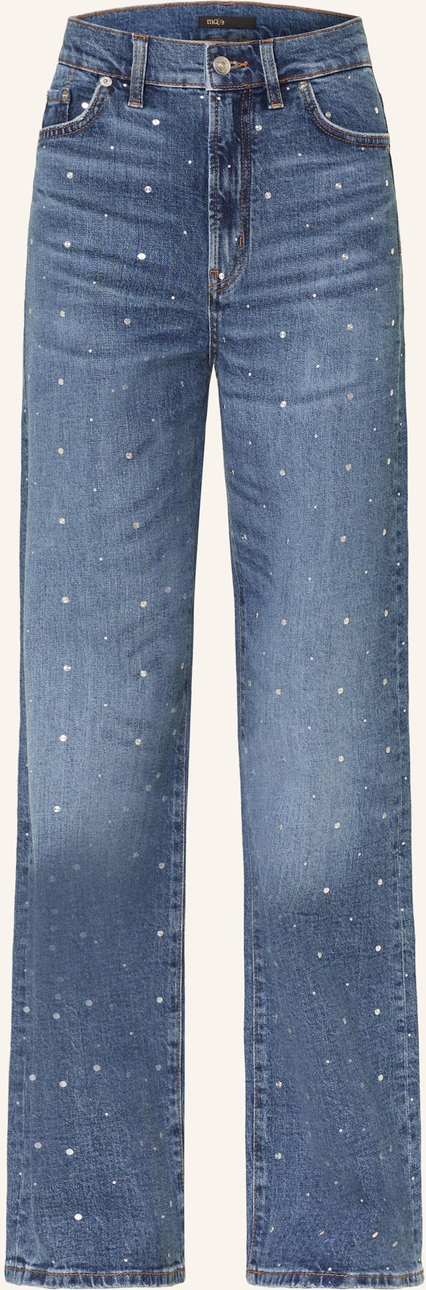 Maje Wide Leg Jeans Mit Nieten blau