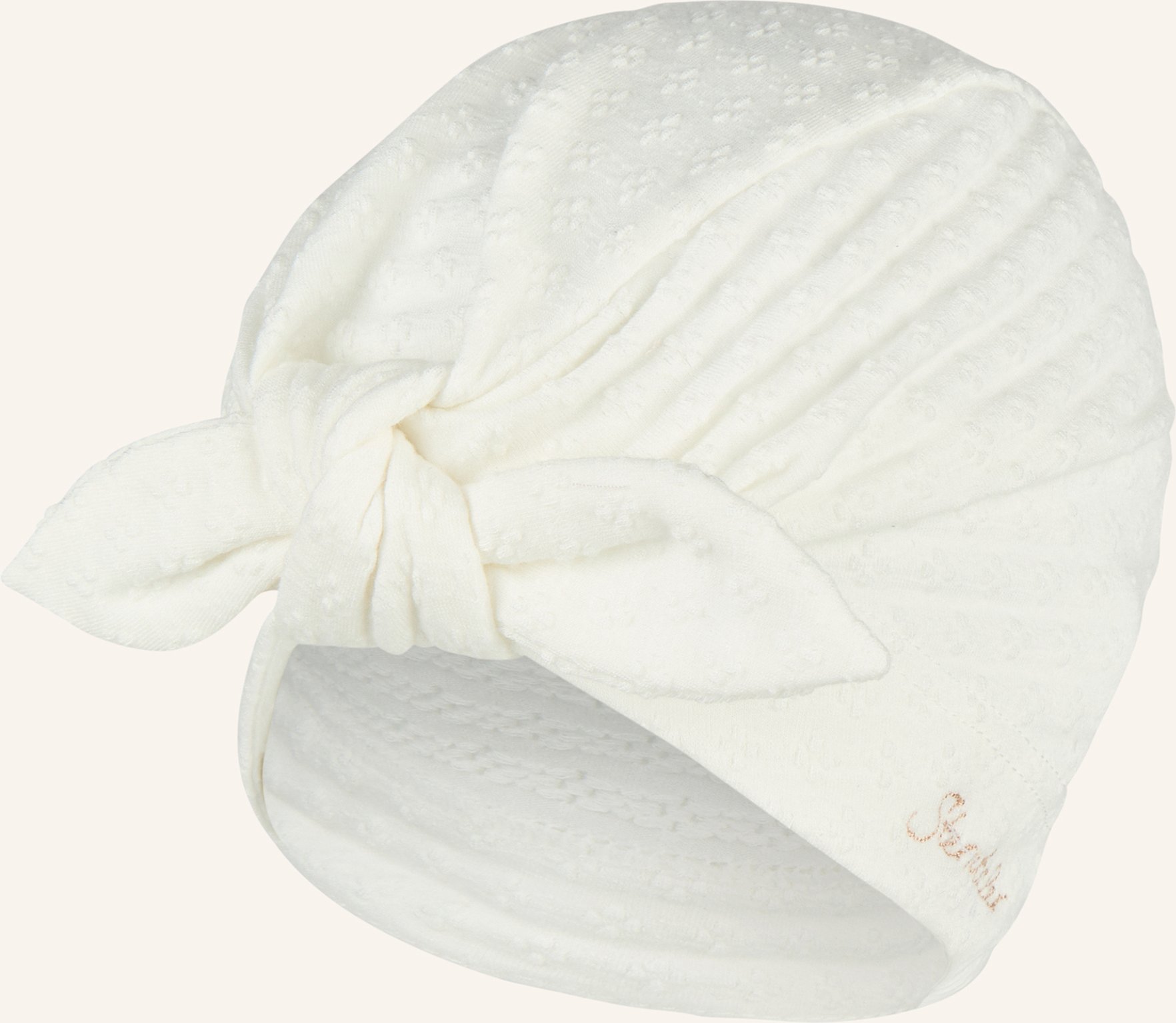 Sterntaler Knotenmütze Struktur weiss